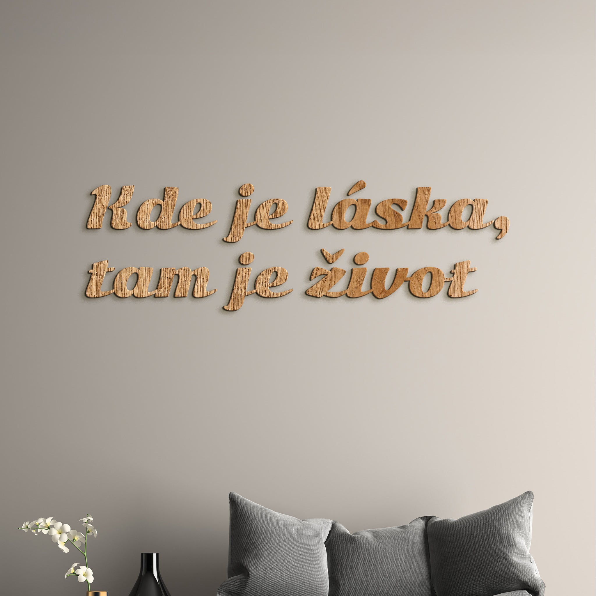 Citát na stenu Kde je láska, tam je život