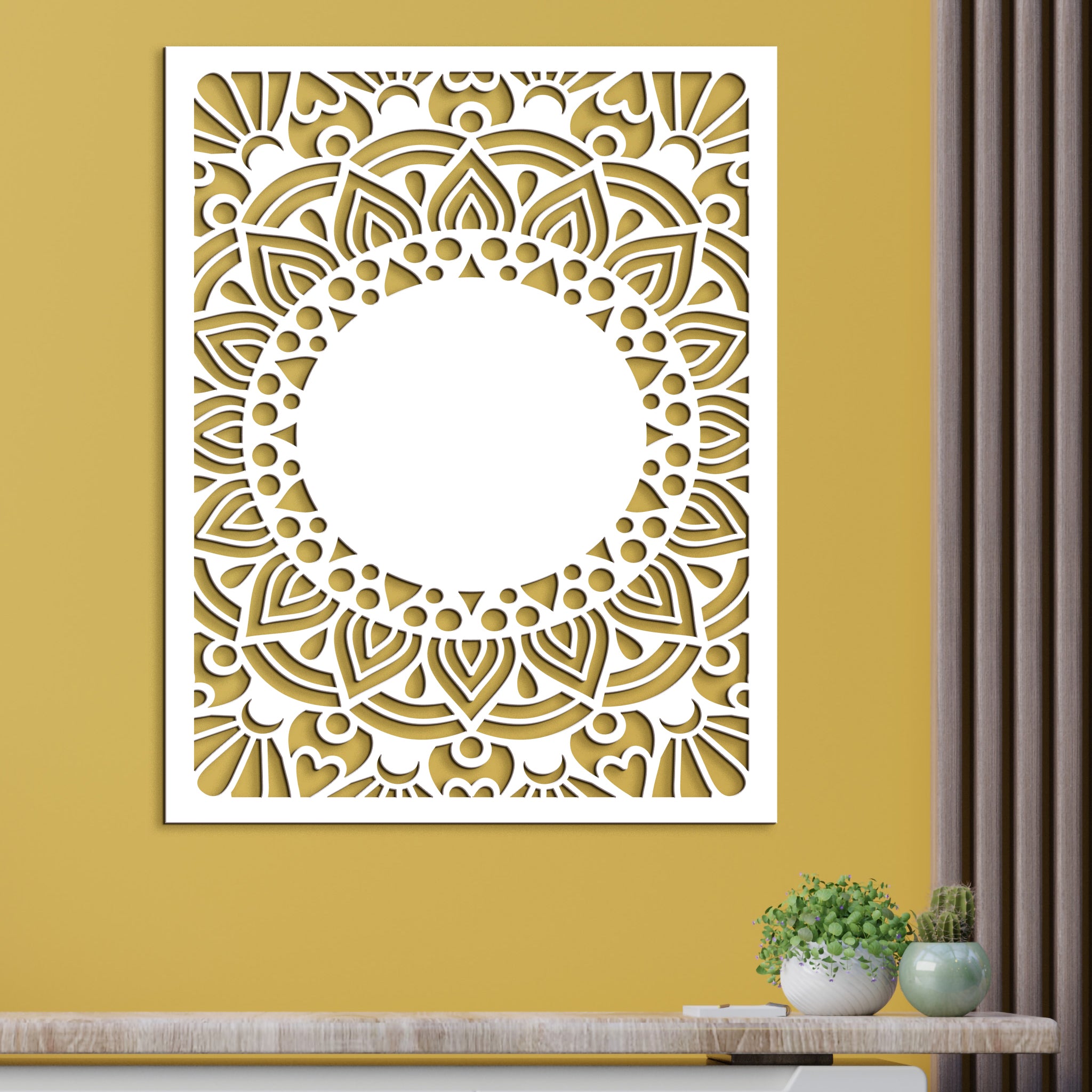 Drevená mandala Sun flower