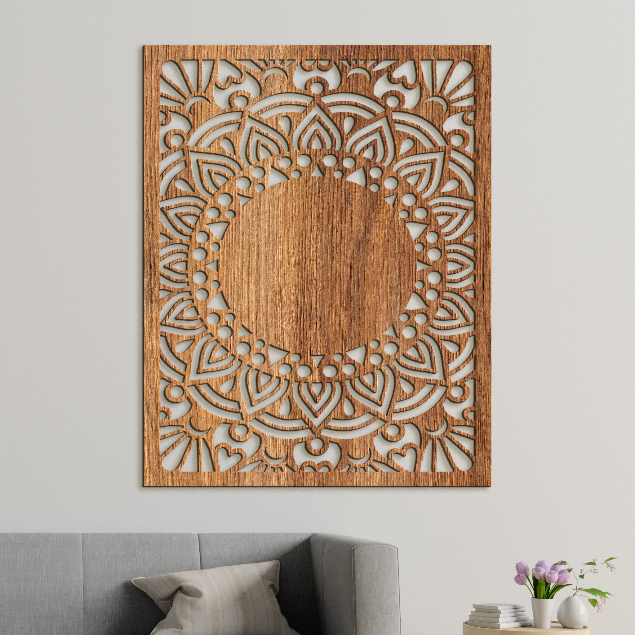 Drevená mandala Sun flower