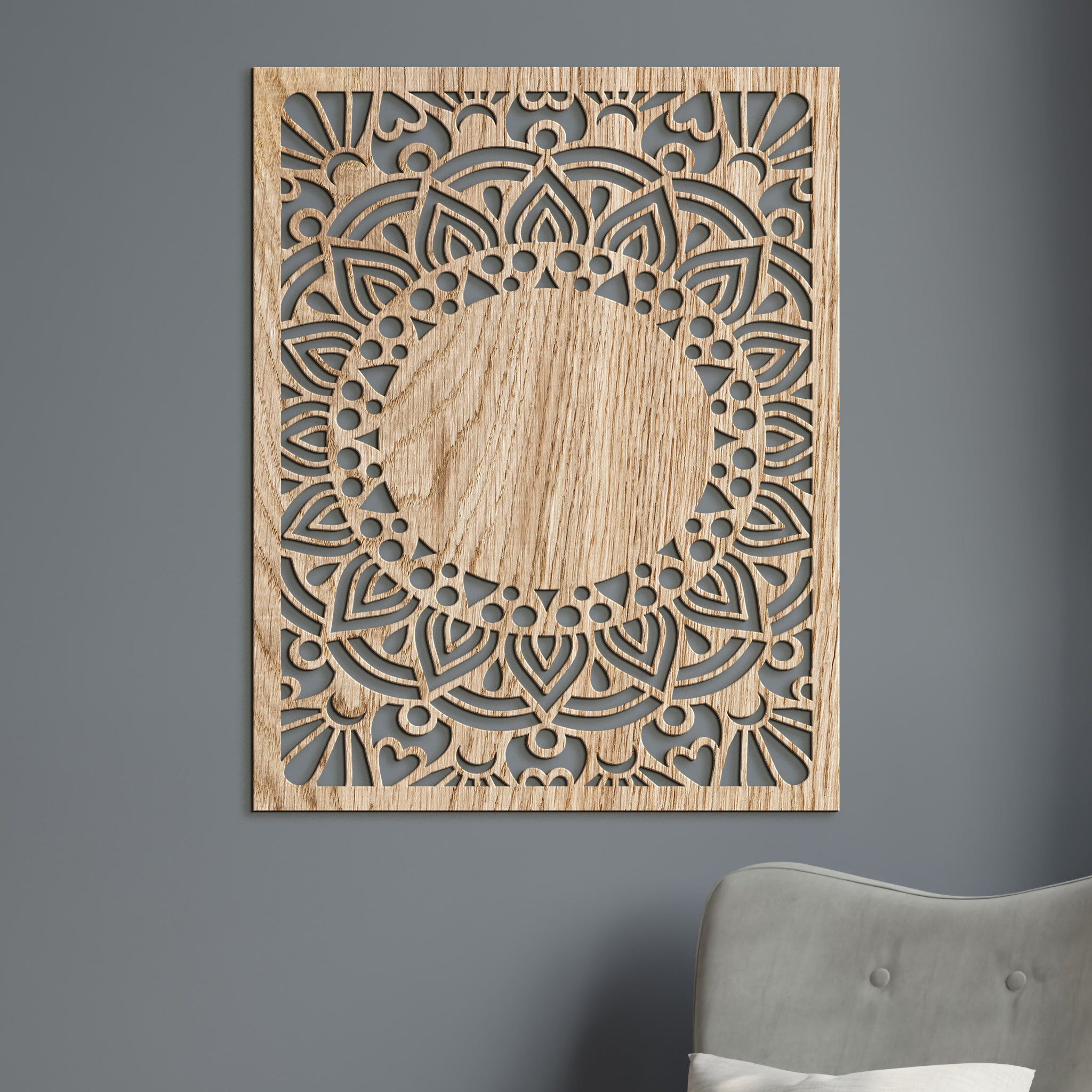 Drevená mandala Sun flower