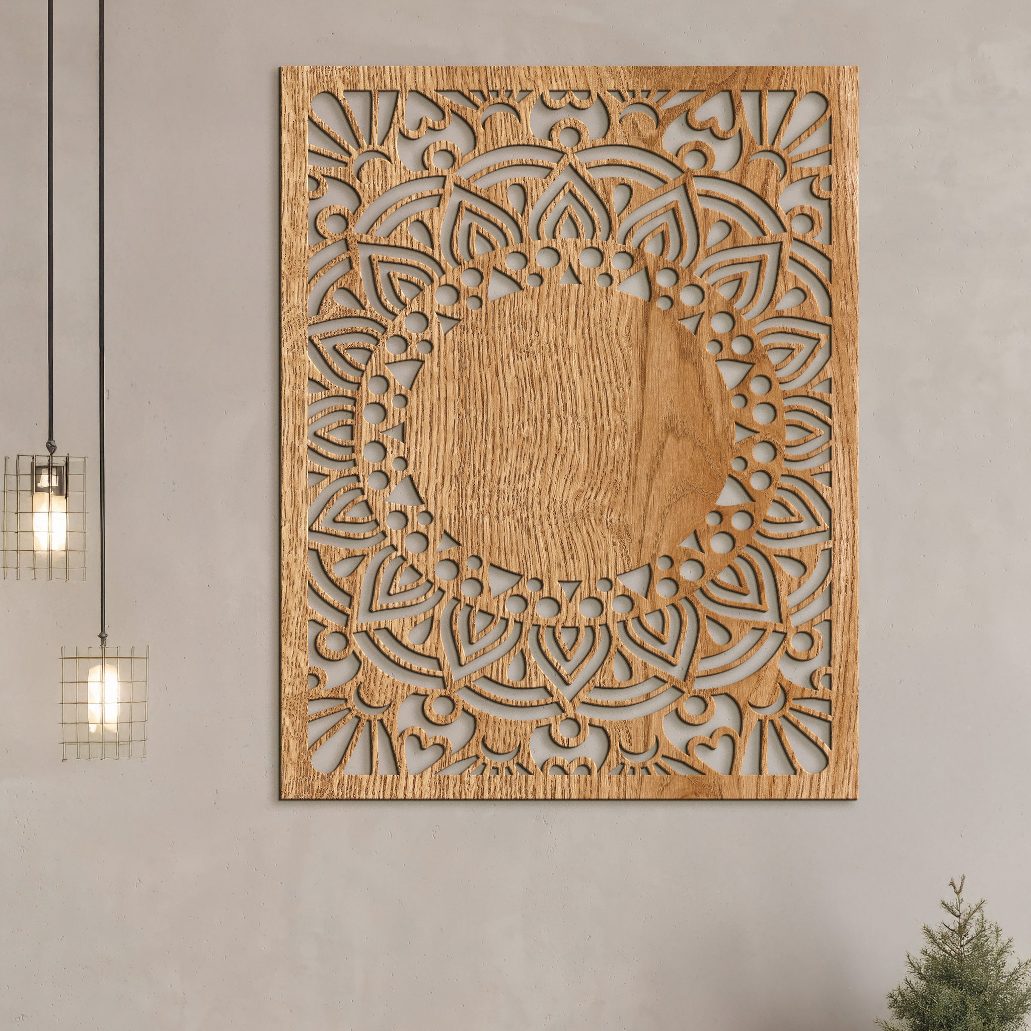 Drevená mandala Sun flower