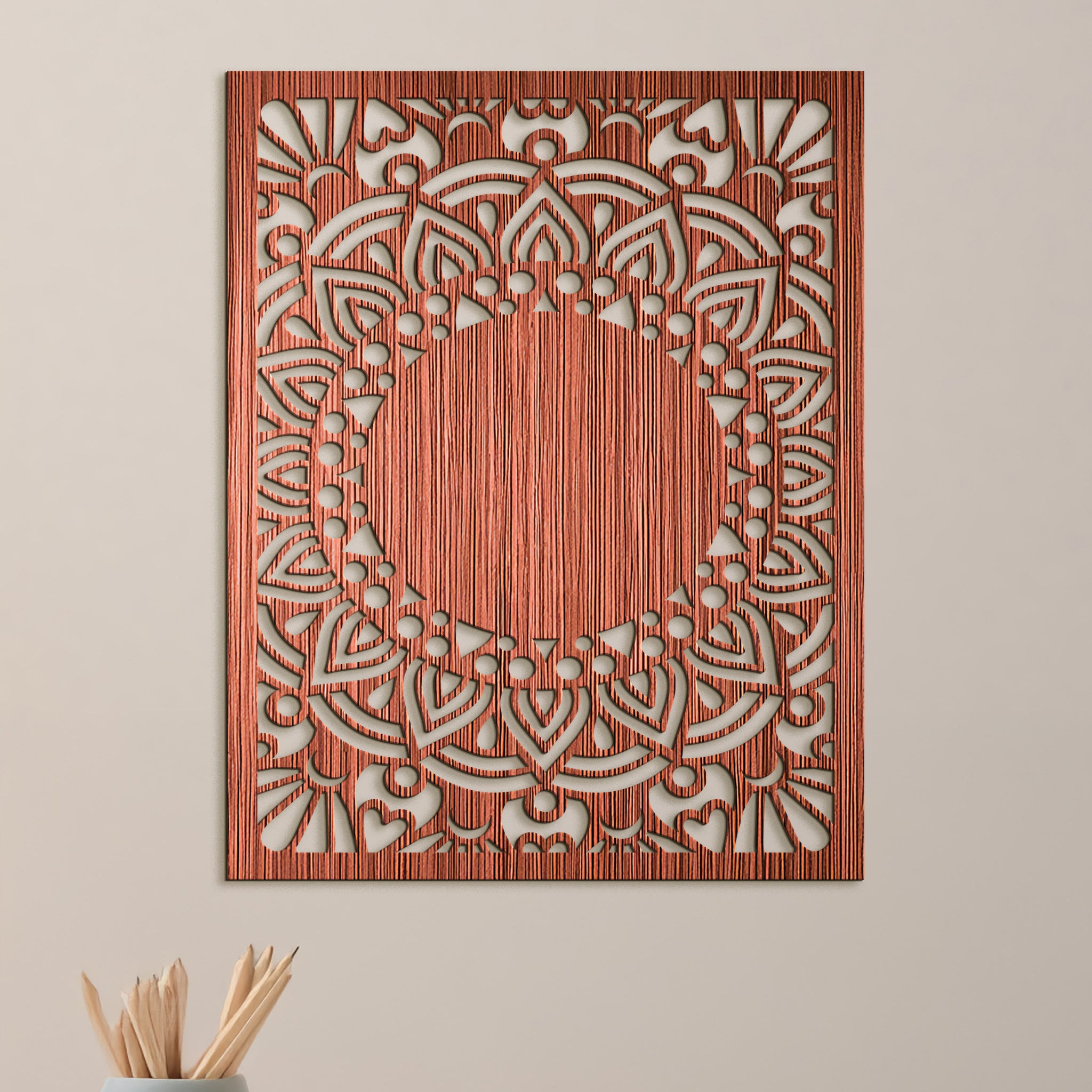 Drevená mandala Sun flower