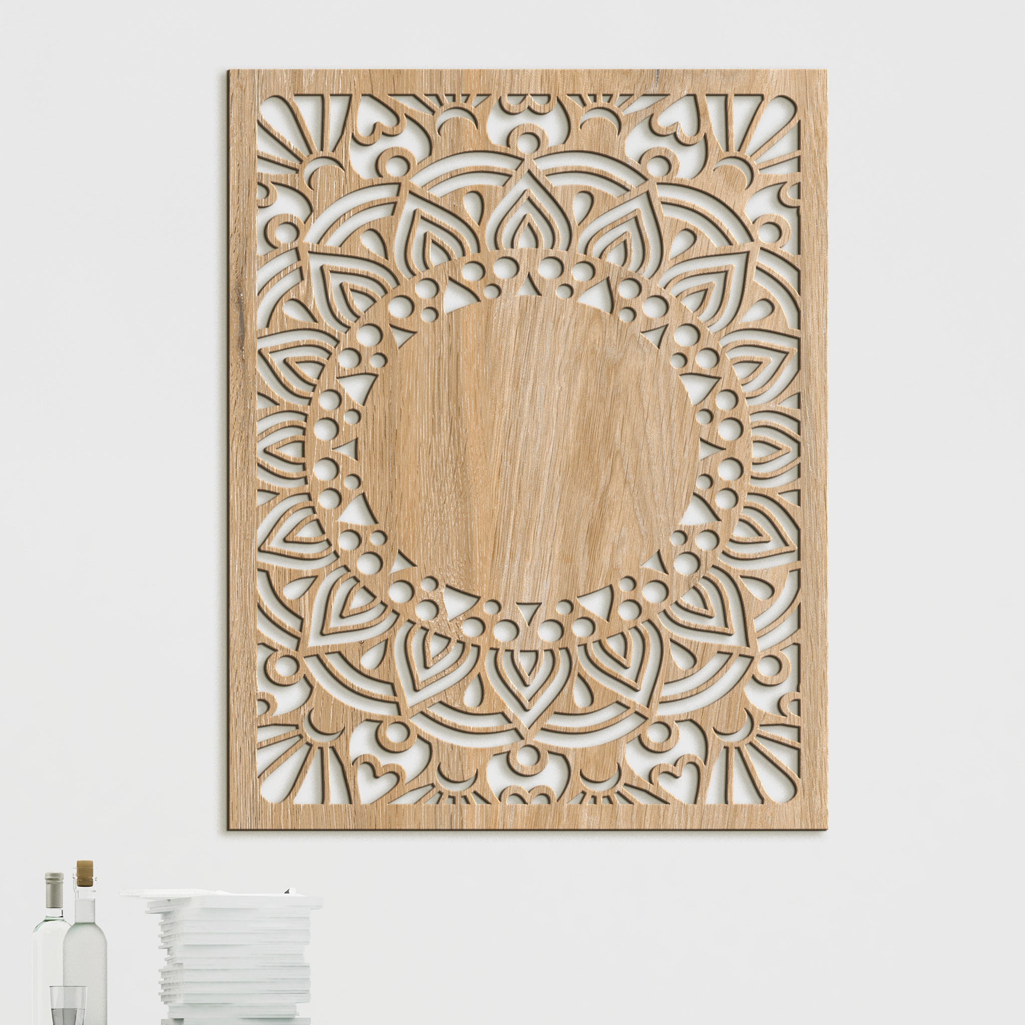 Drevená mandala Sun flower