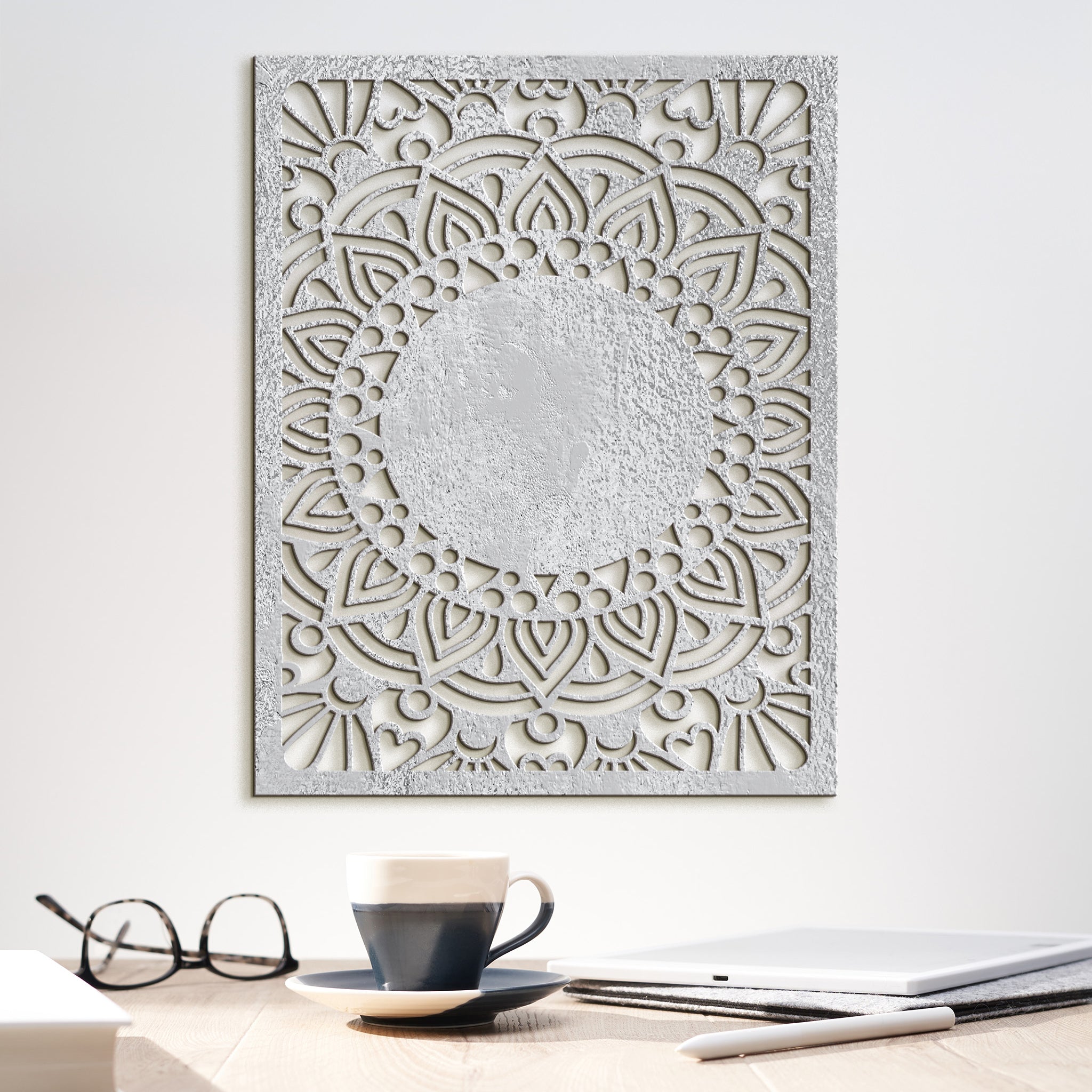 Drevená mandala Sun flower
