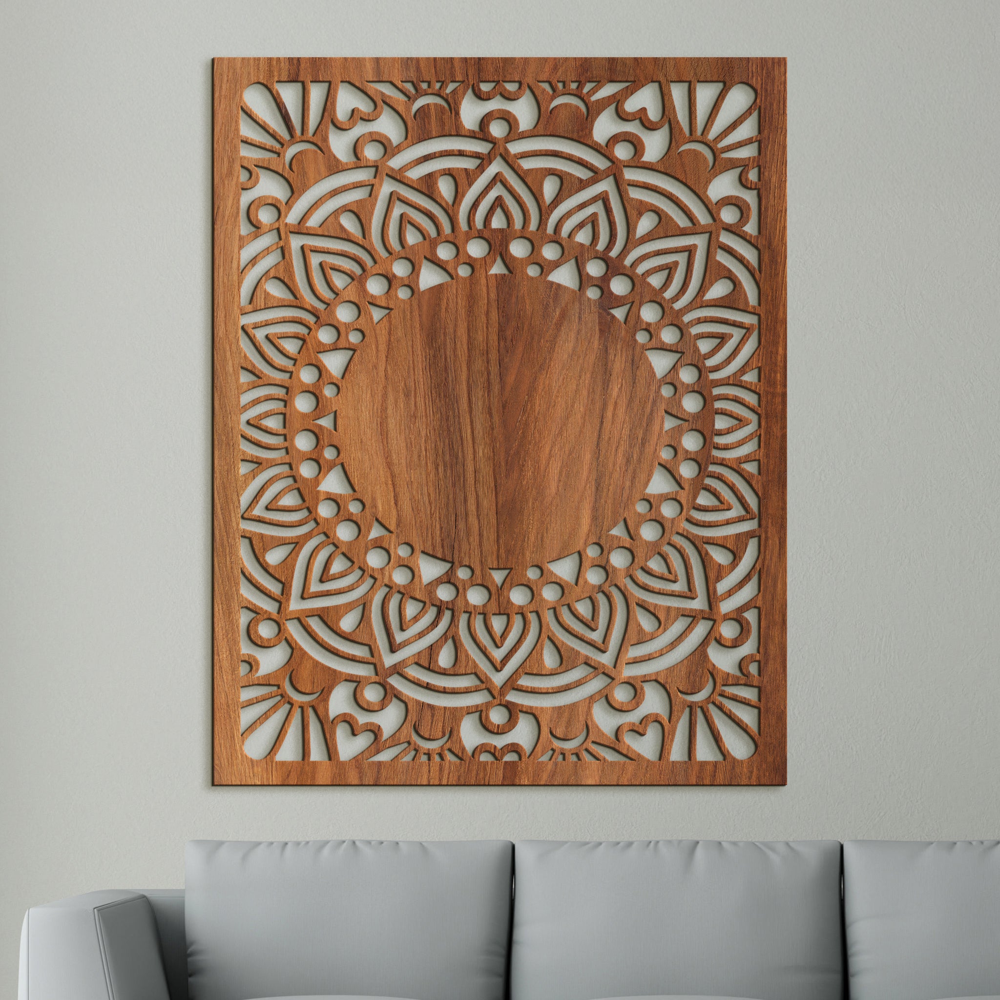 Drevená mandala Sun flower