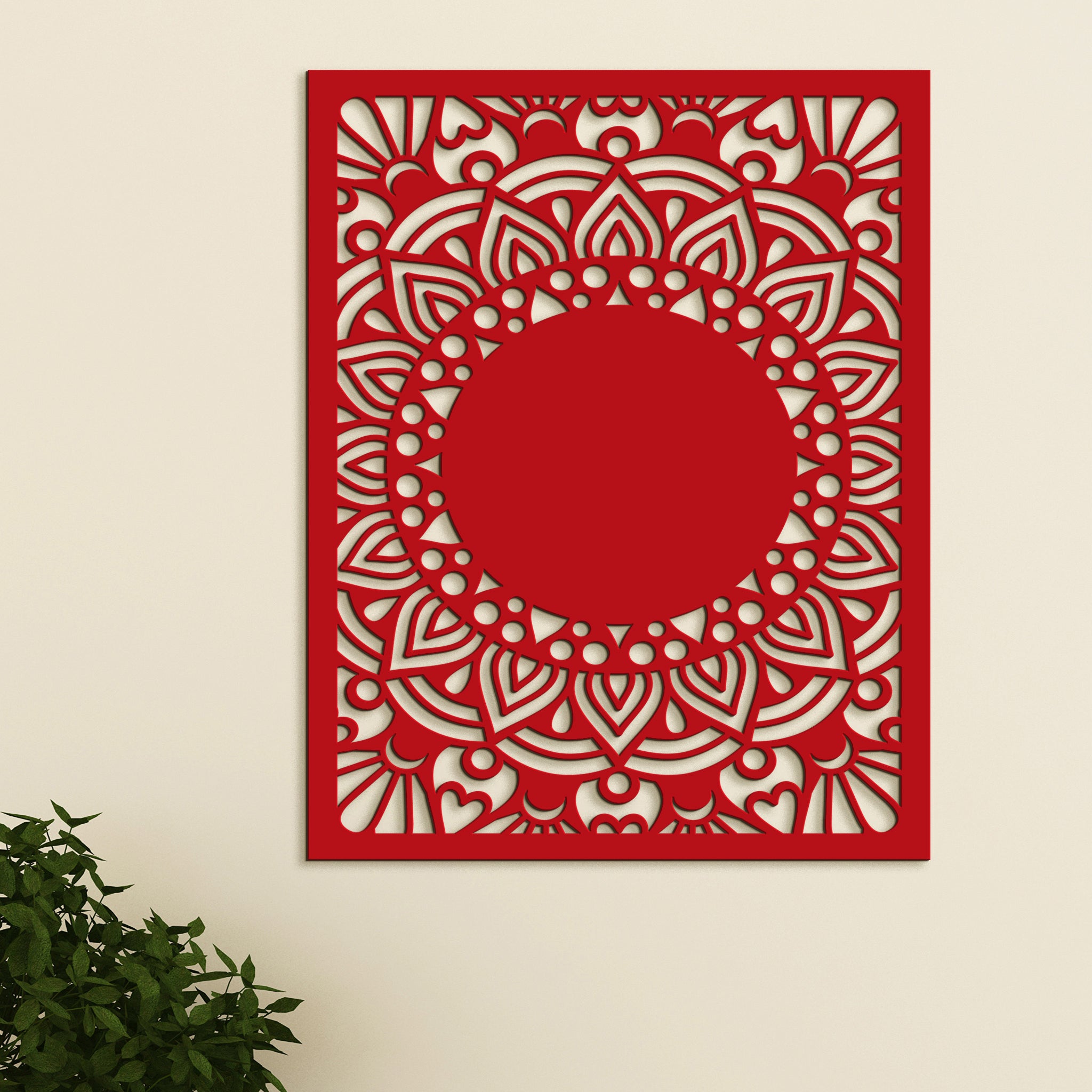 Drevená mandala Sun flower