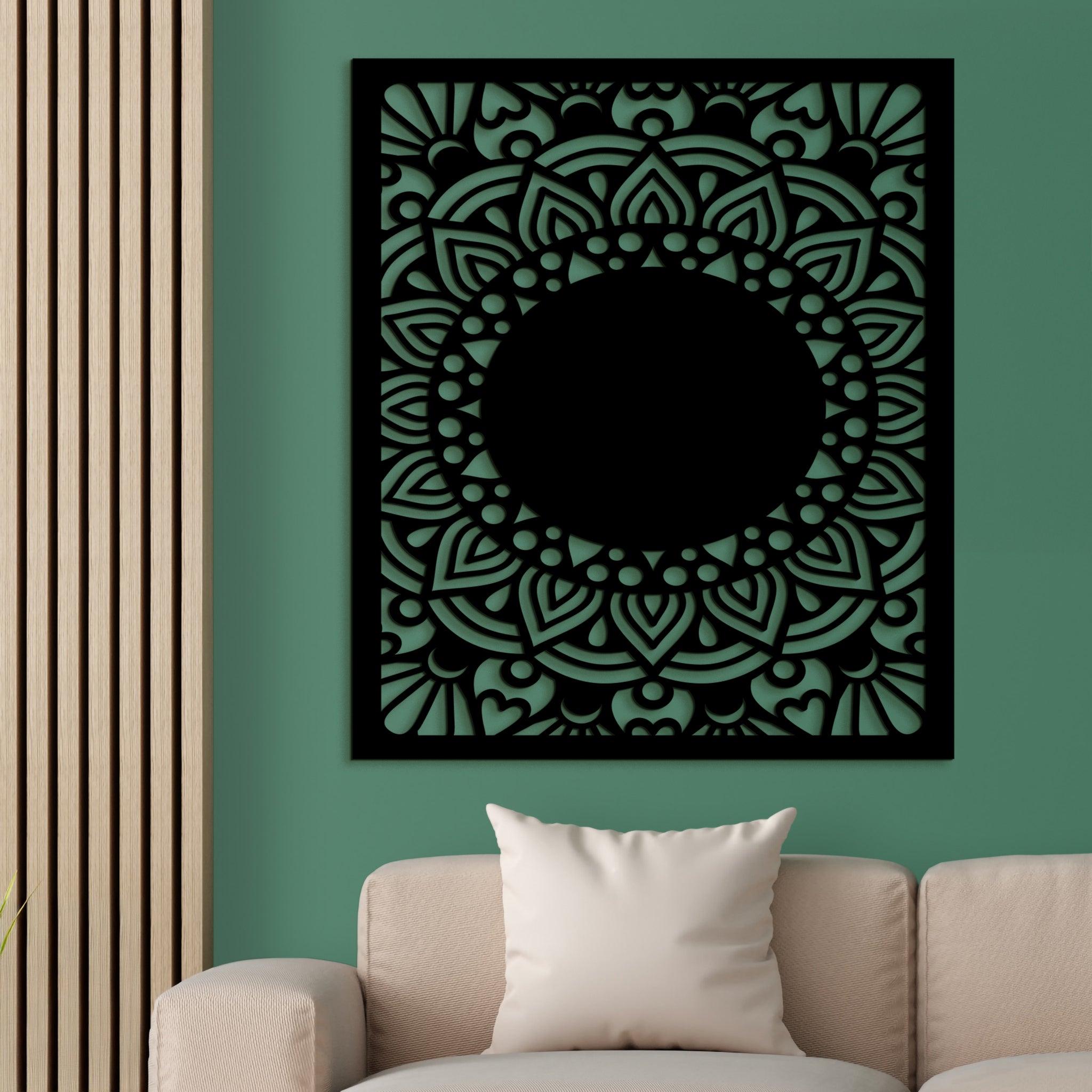 Drevená mandala Sun flower