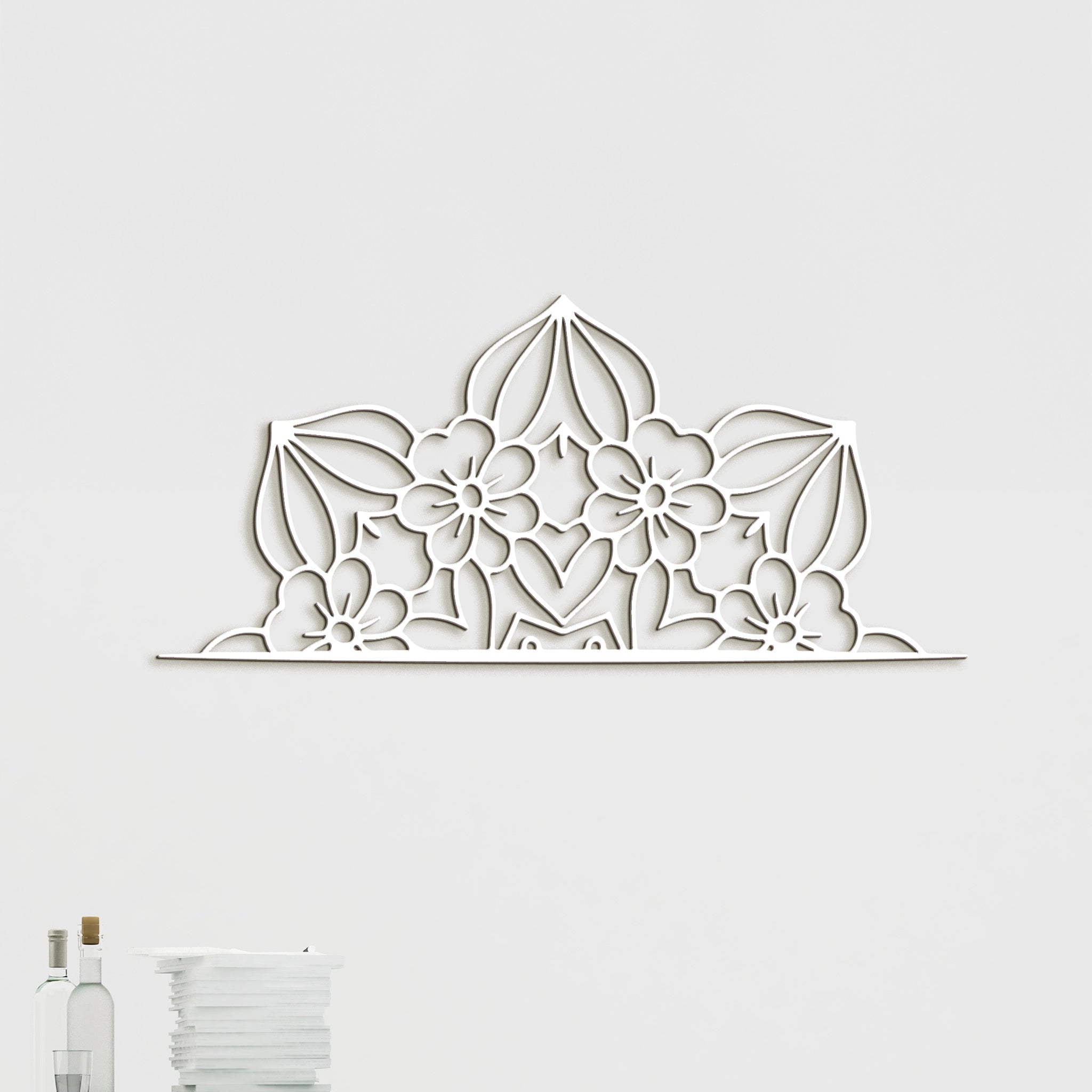 Drevená mandala polkruh CROWN