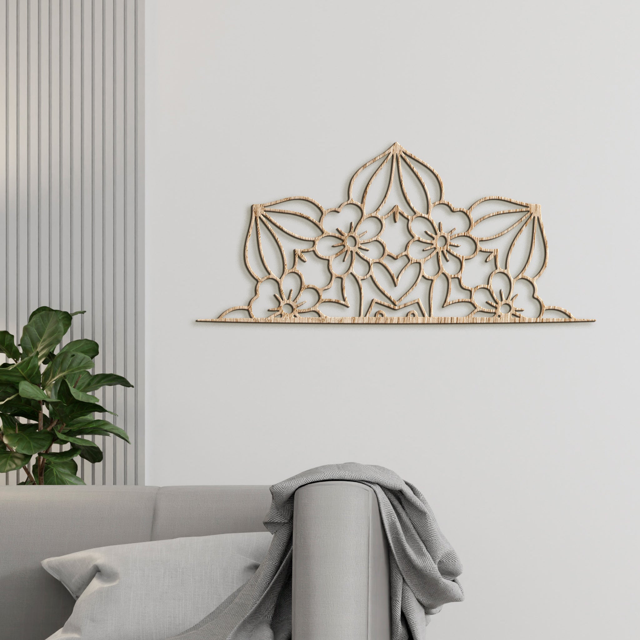 Drevená mandala polkruh CROWN