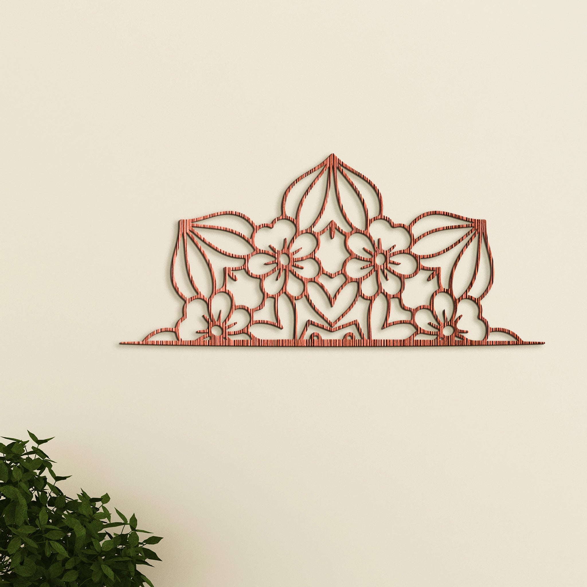 Drevená mandala polkruh CROWN