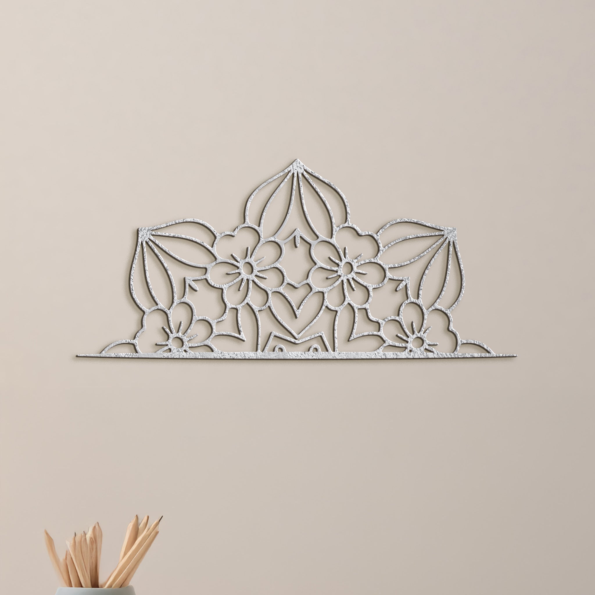 Drevená mandala polkruh CROWN