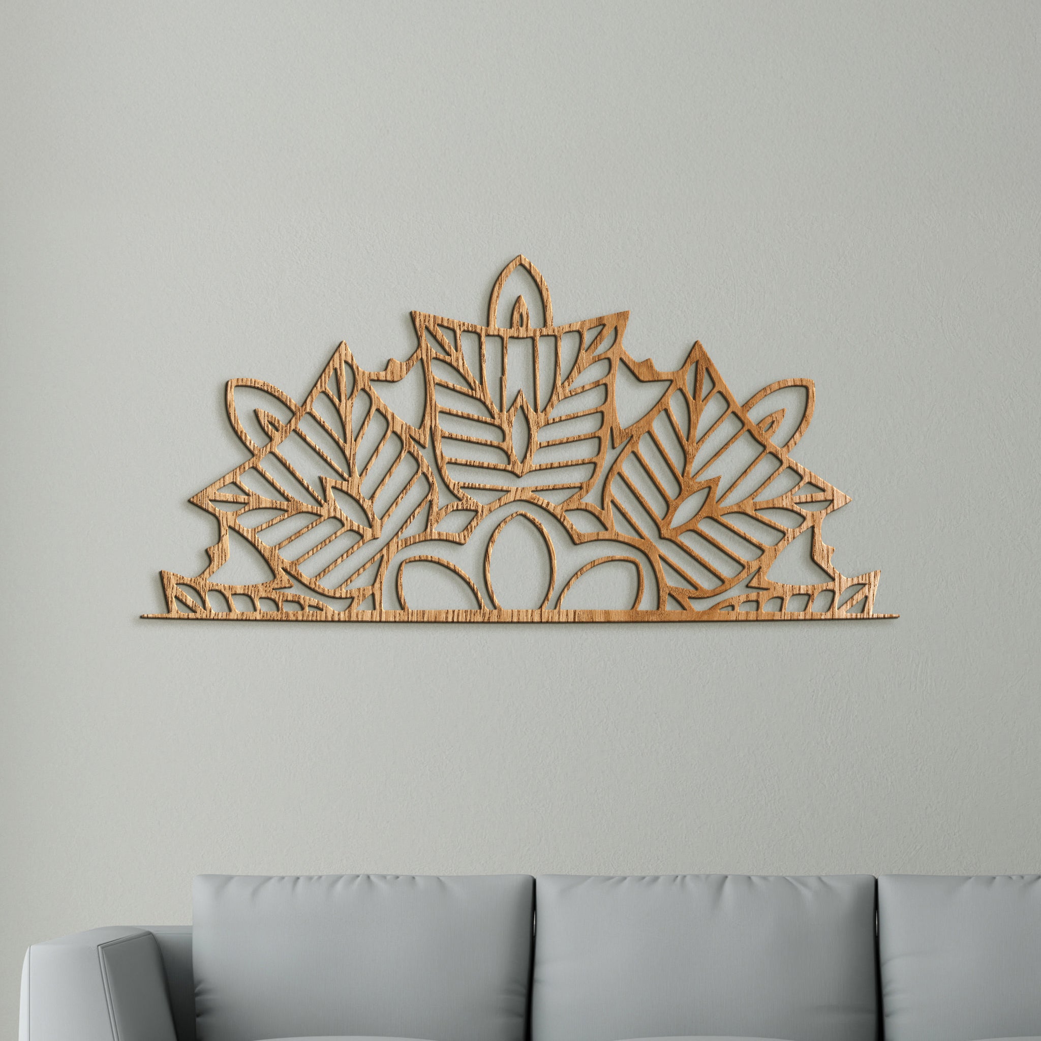 Drevená mandala polkruh Ornament