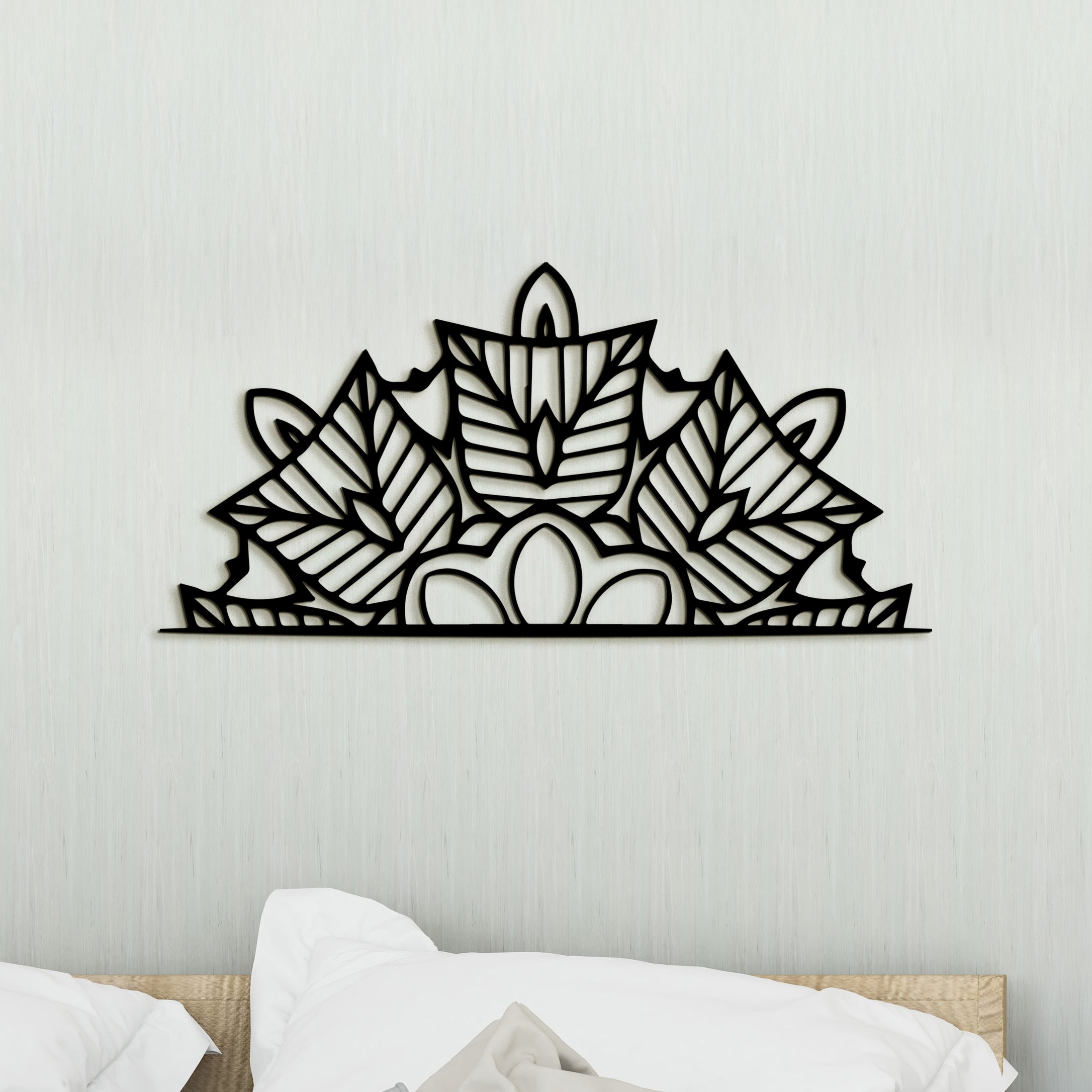 Drevená mandala polkruh Ornament