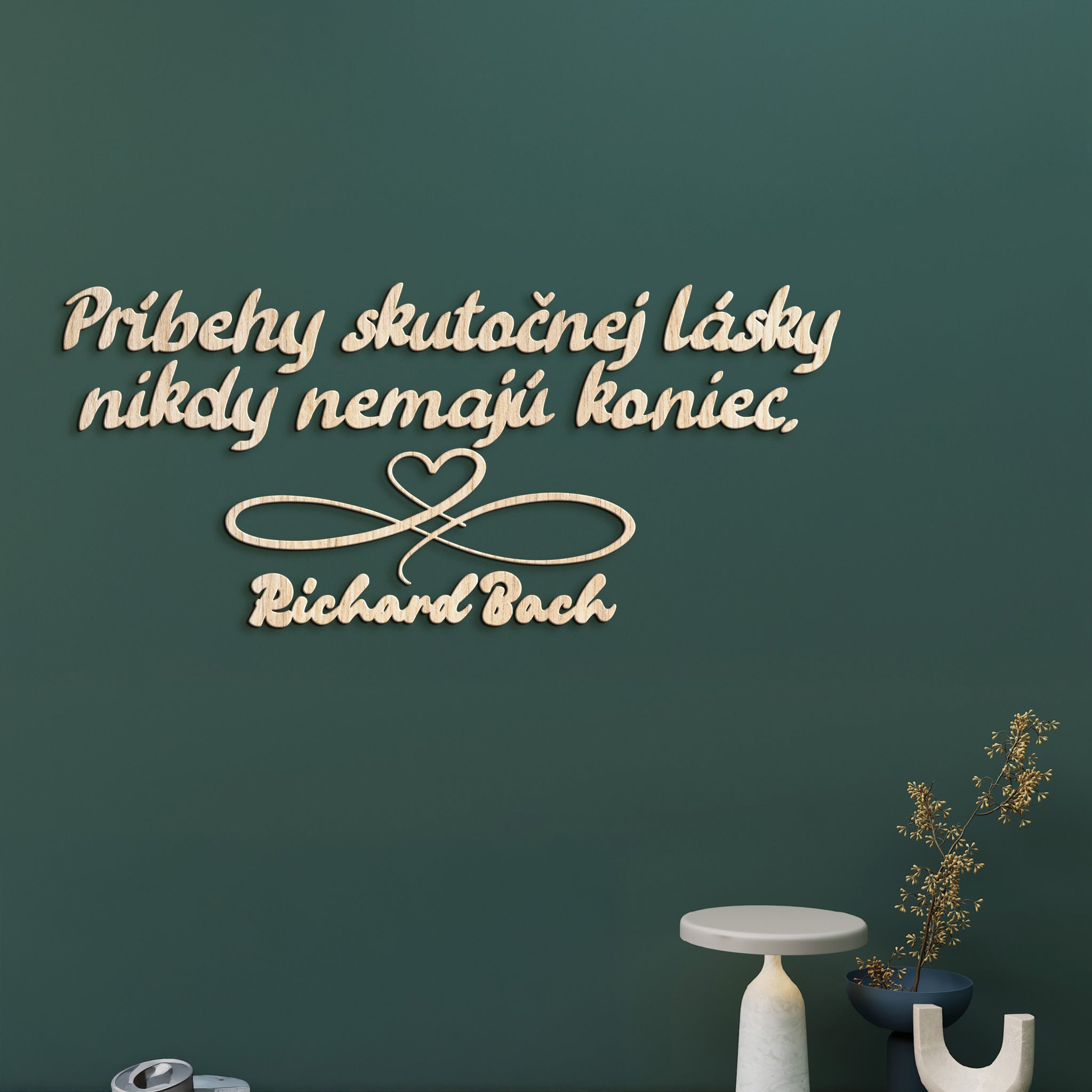 Drevený citát Príbehy skutočnej lásky
