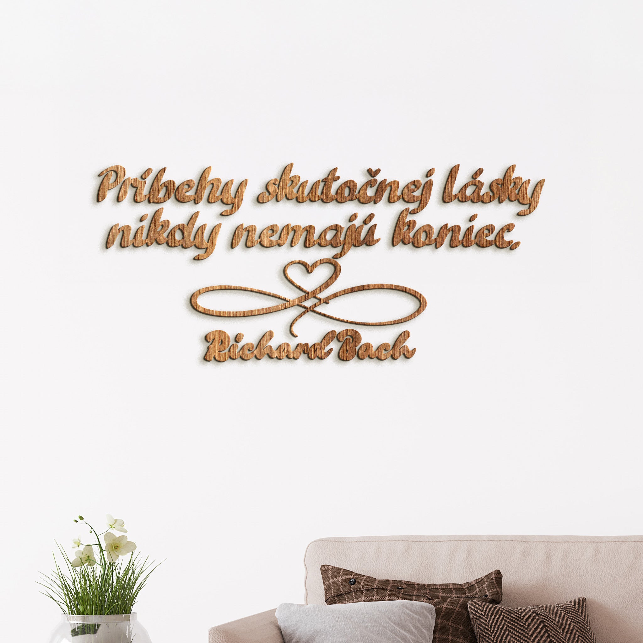 Drevený citát Príbehy skutočnej lásky
