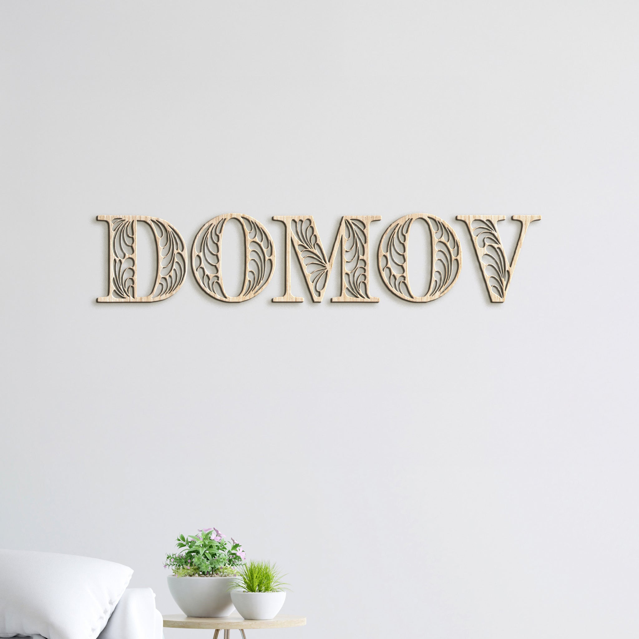 Drevený nápis DOMOV