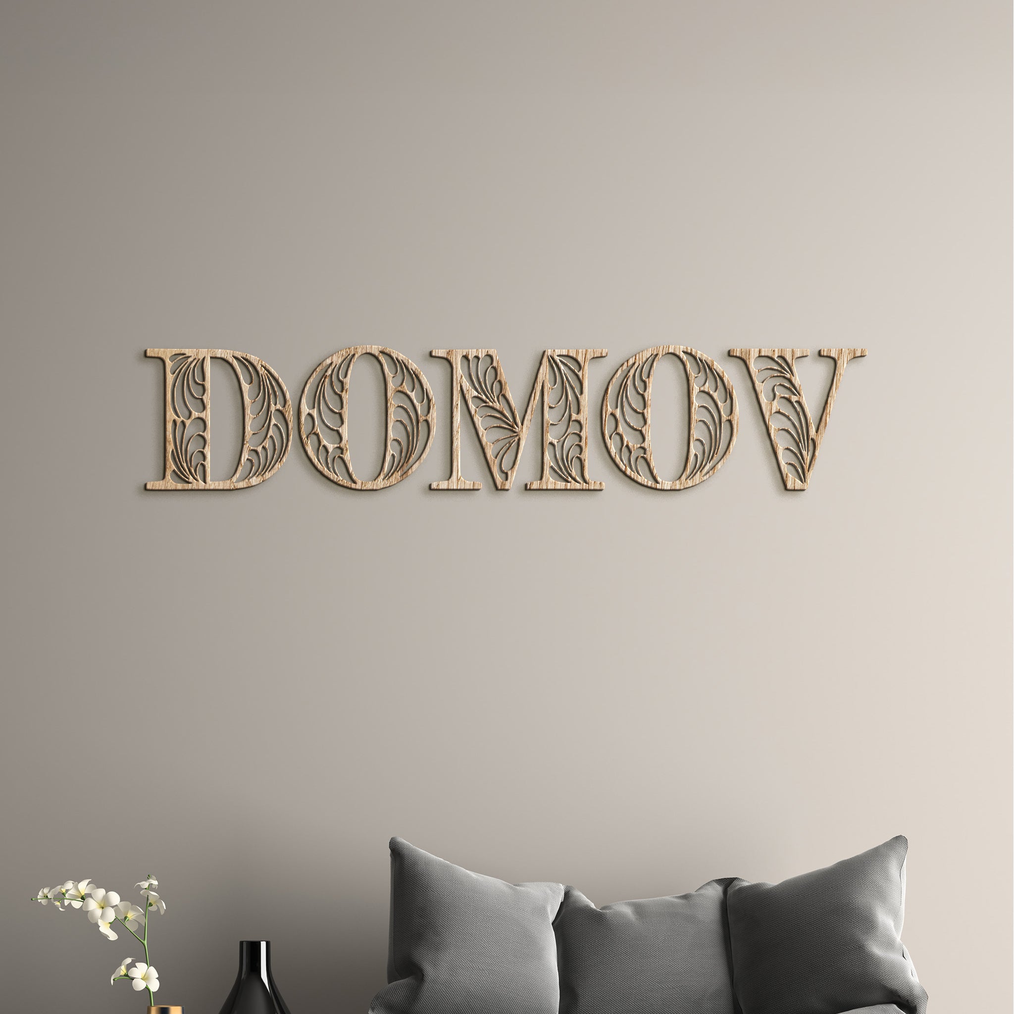 Drevený nápis DOMOV