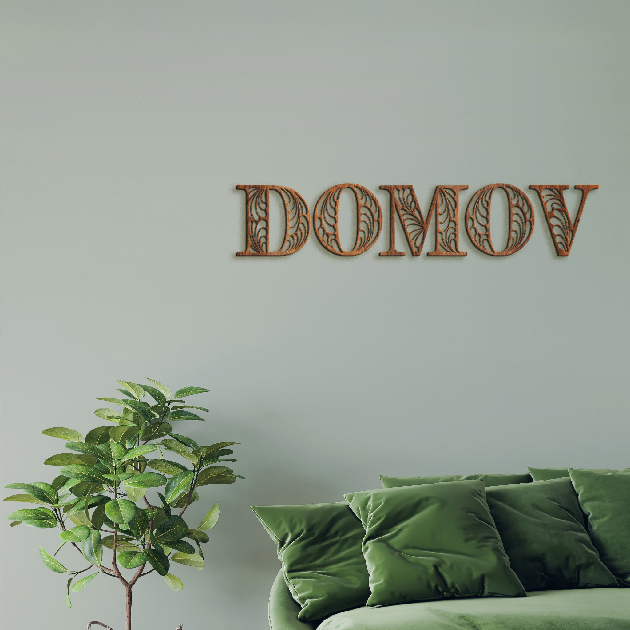 Drevený nápis DOMOV