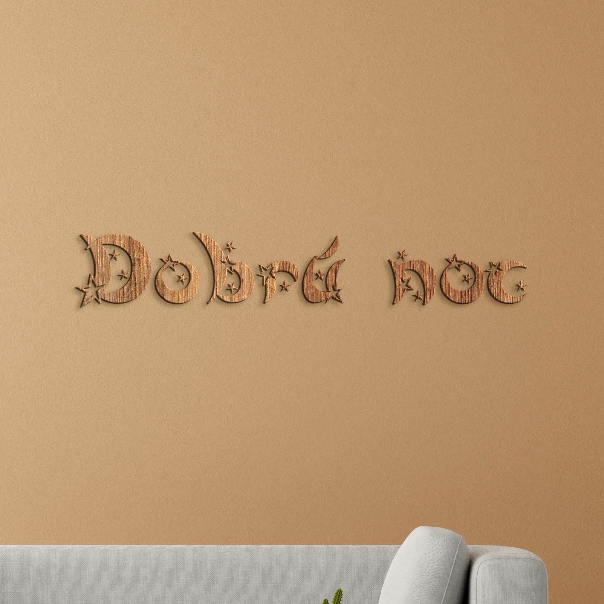 Drevený nápis Dobrú noc