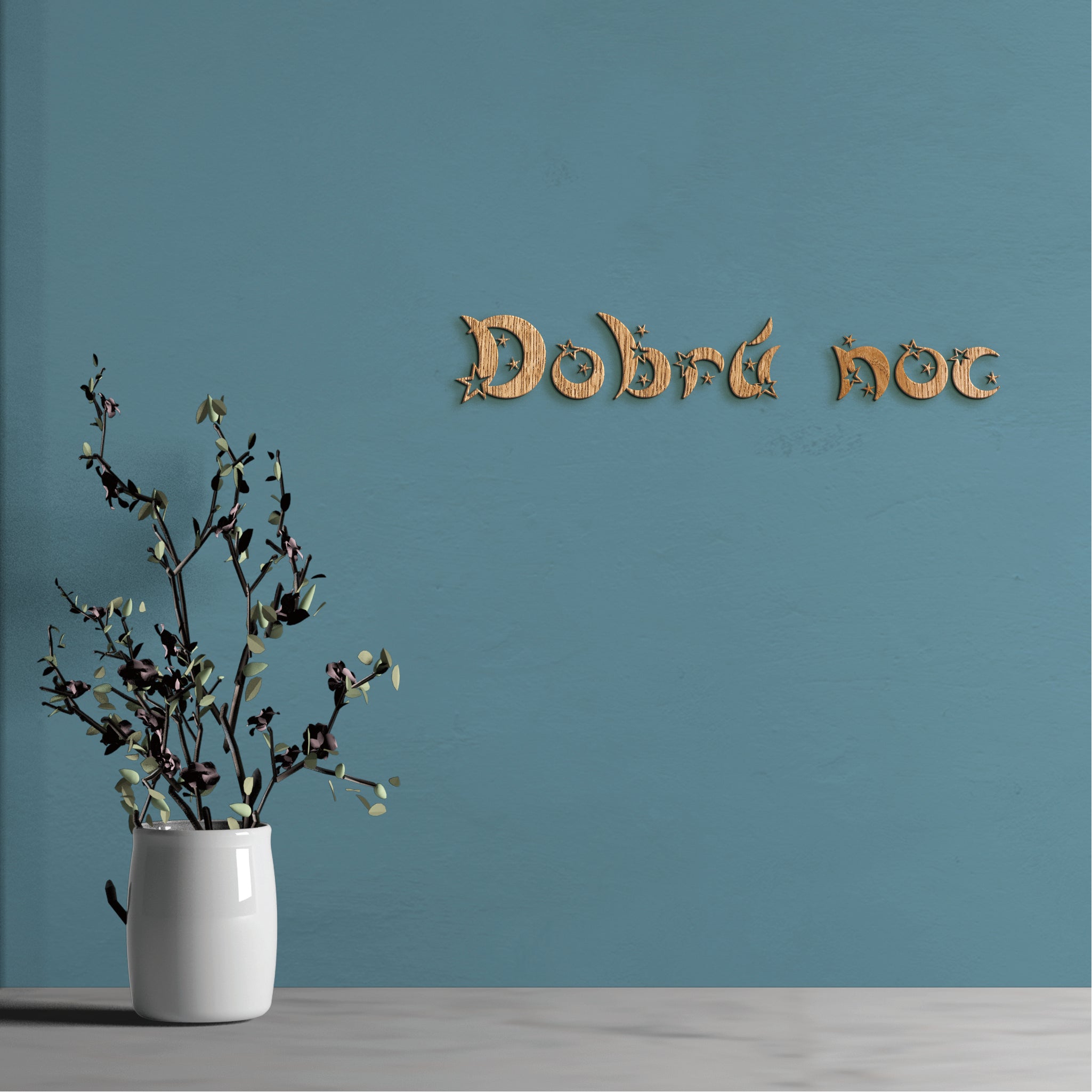 Drevený nápis Dobrú noc