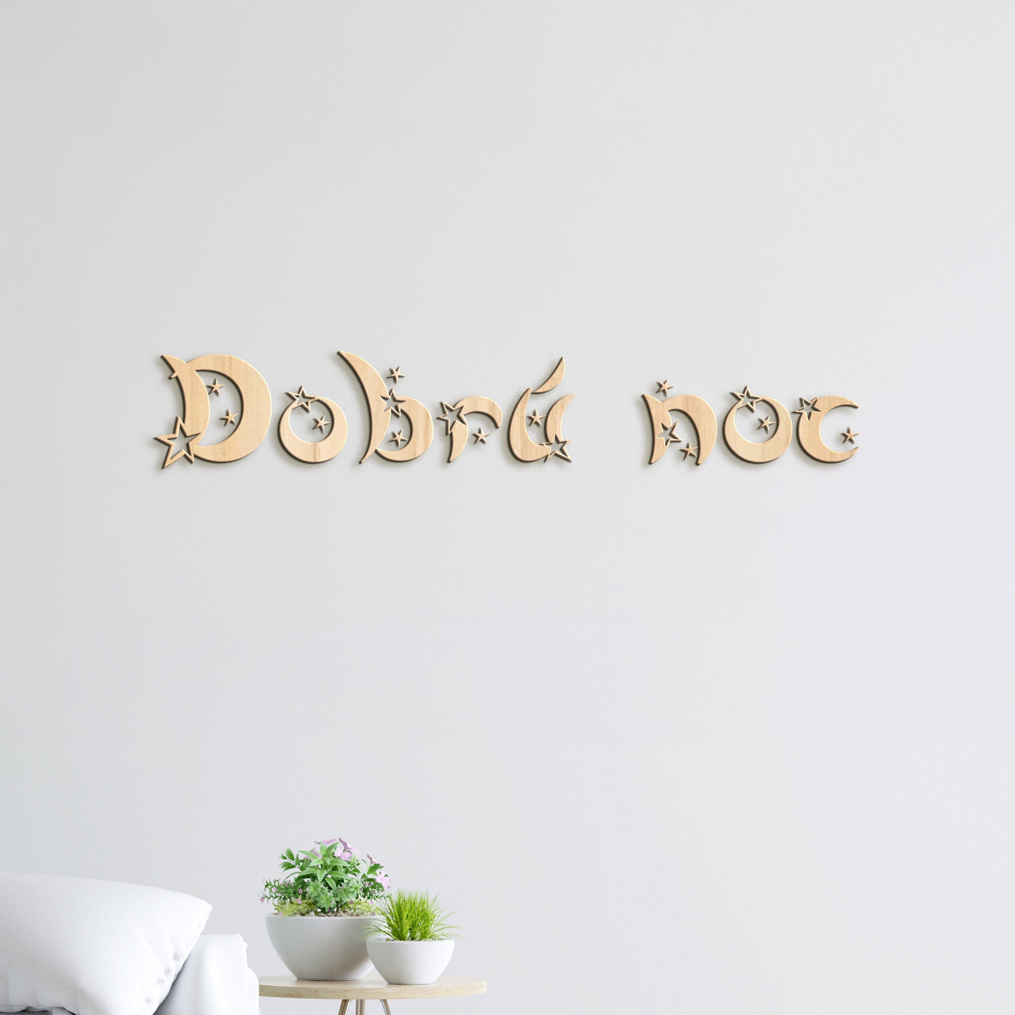 Drevený nápis Dobrú noc