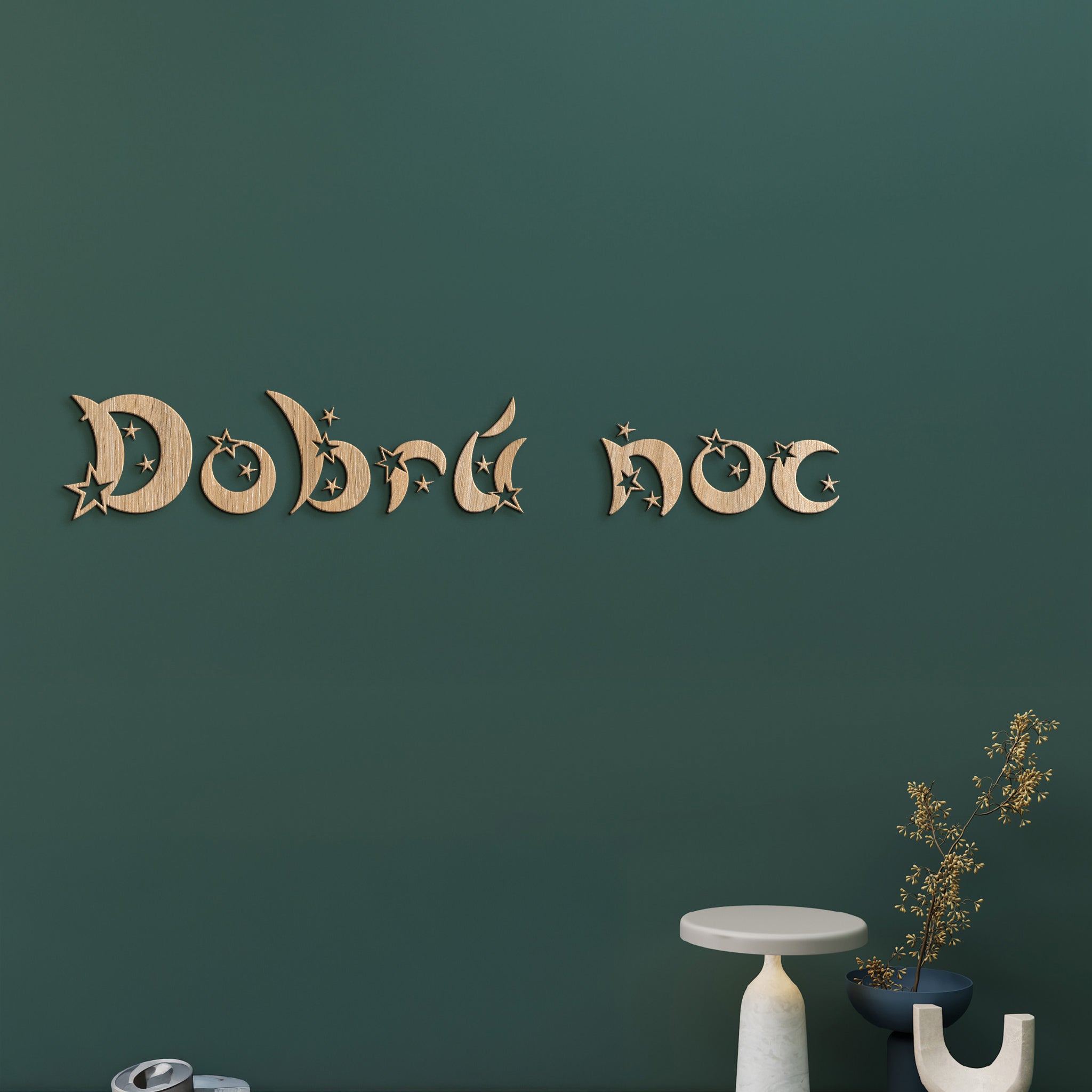 Drevený nápis Dobrú noc