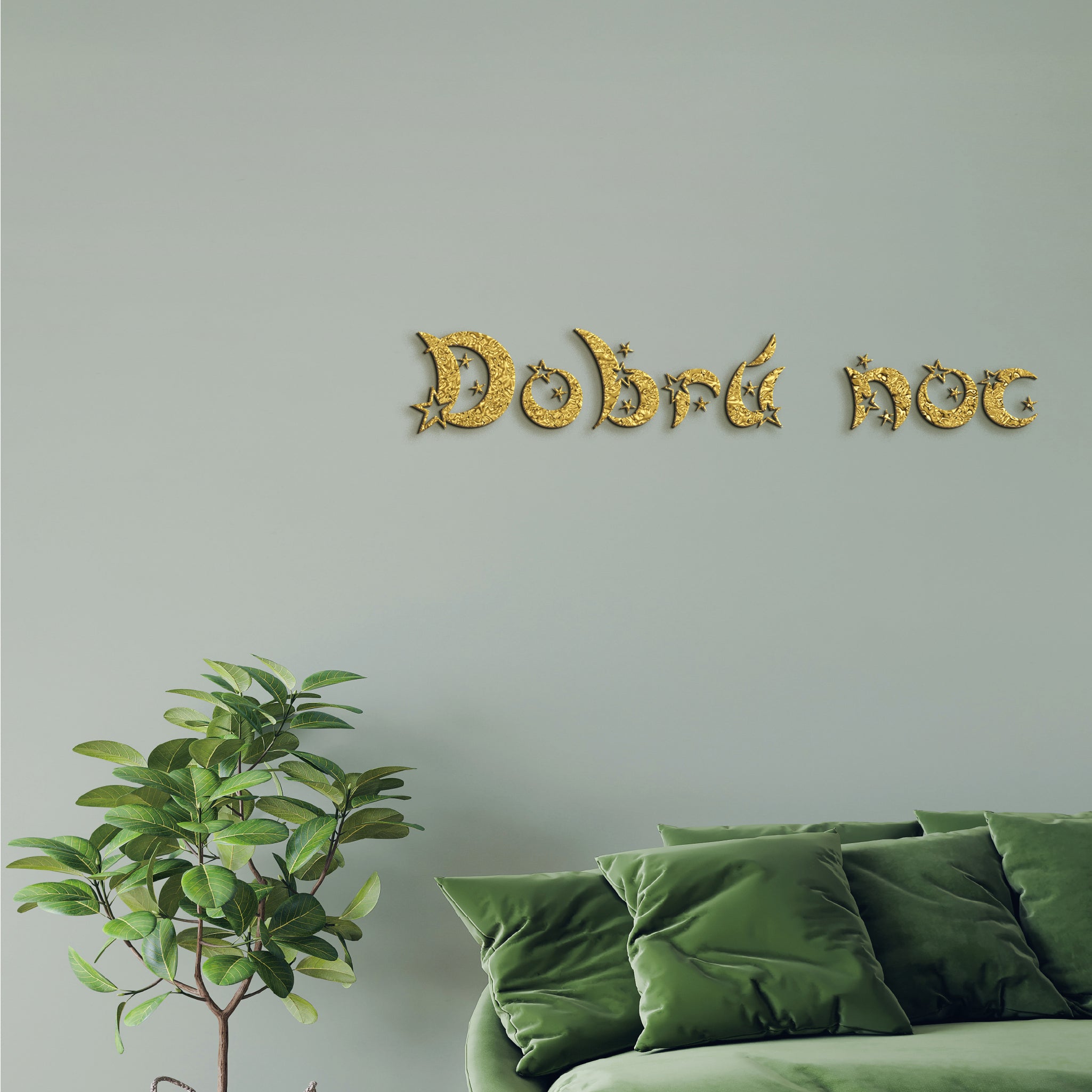 Drevený nápis Dobrú noc