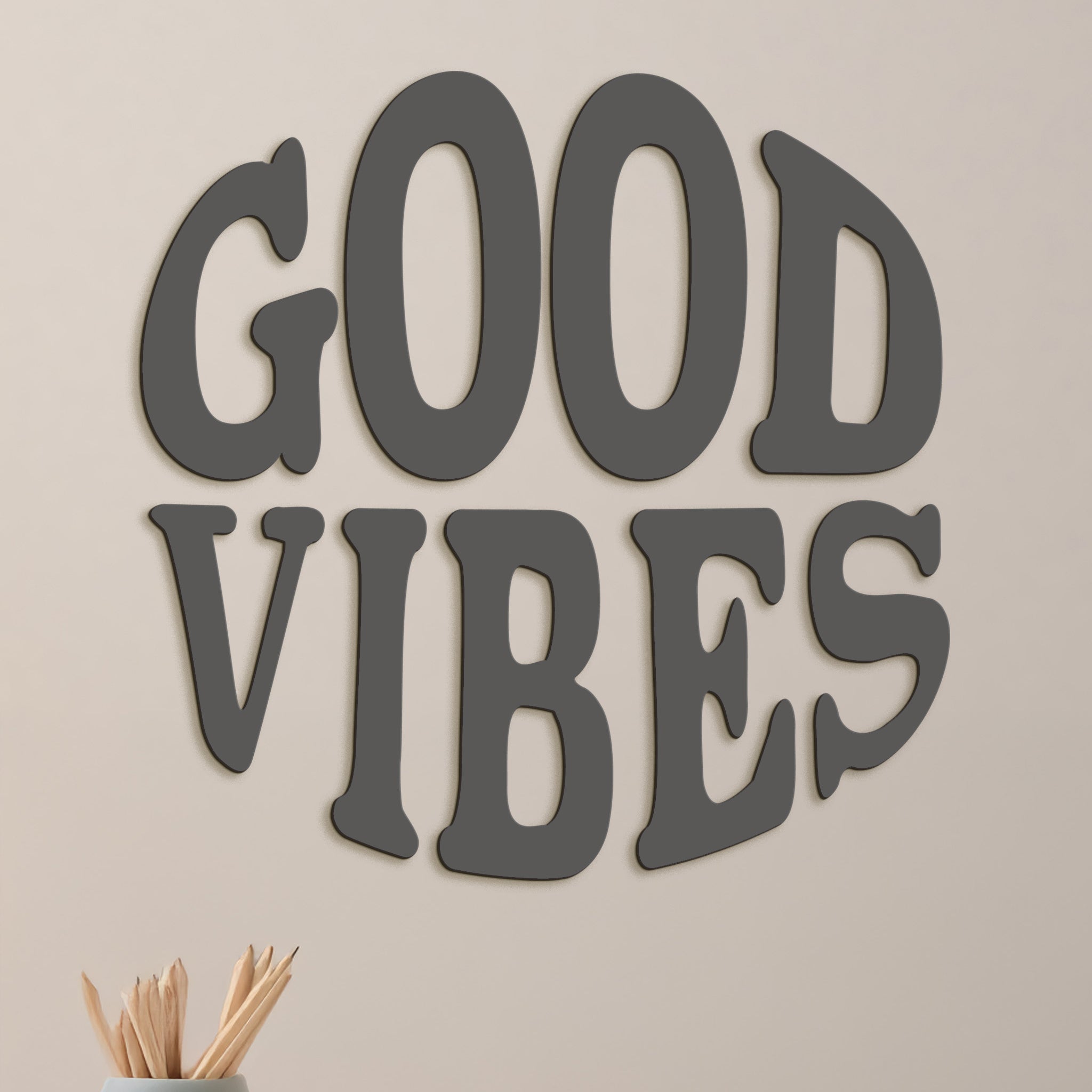 Drevený nápis GOOD VIBES