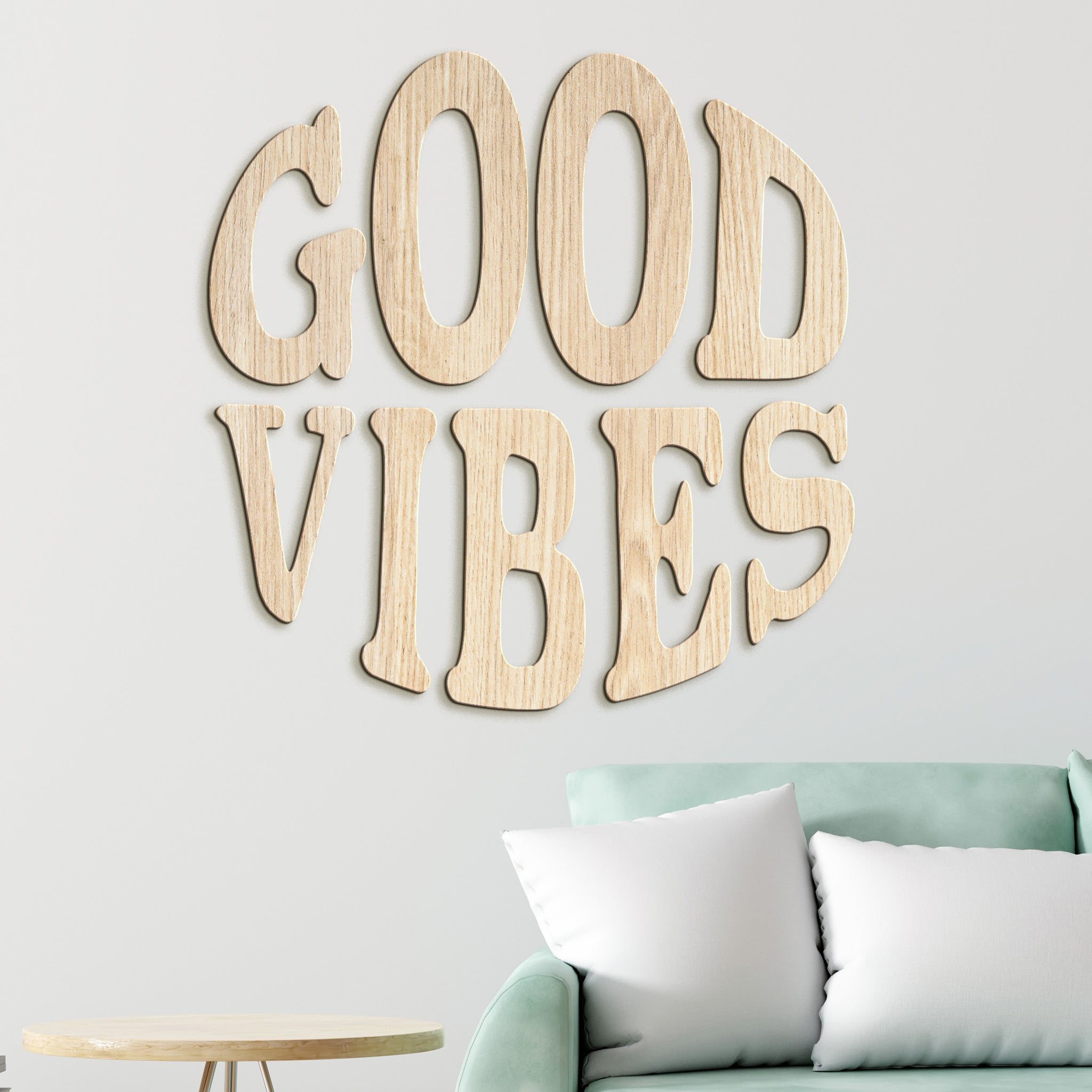 Drevený nápis GOOD VIBES