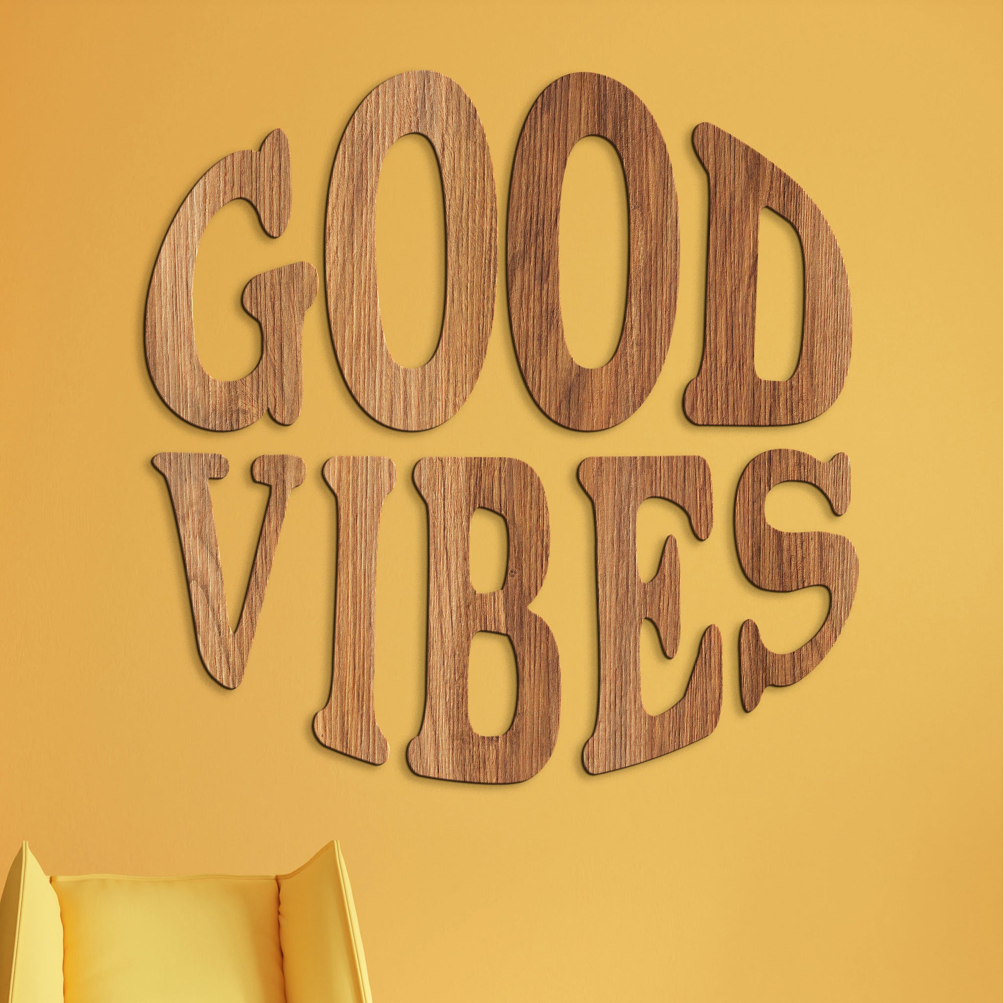 Drevený nápis GOOD VIBES