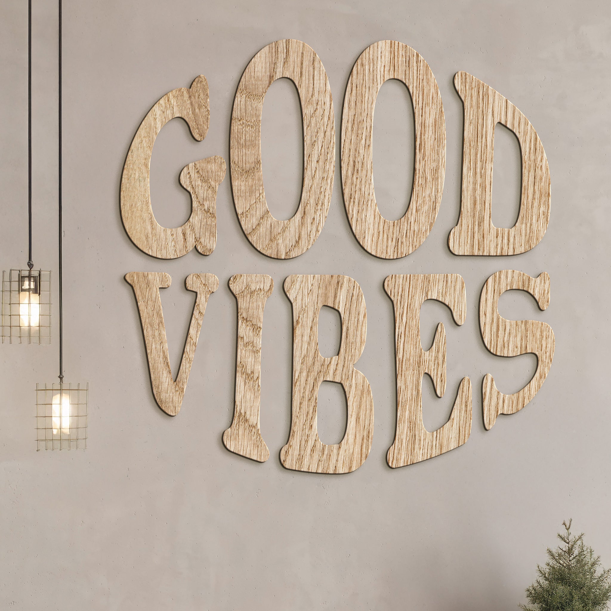 Drevený nápis GOOD VIBES