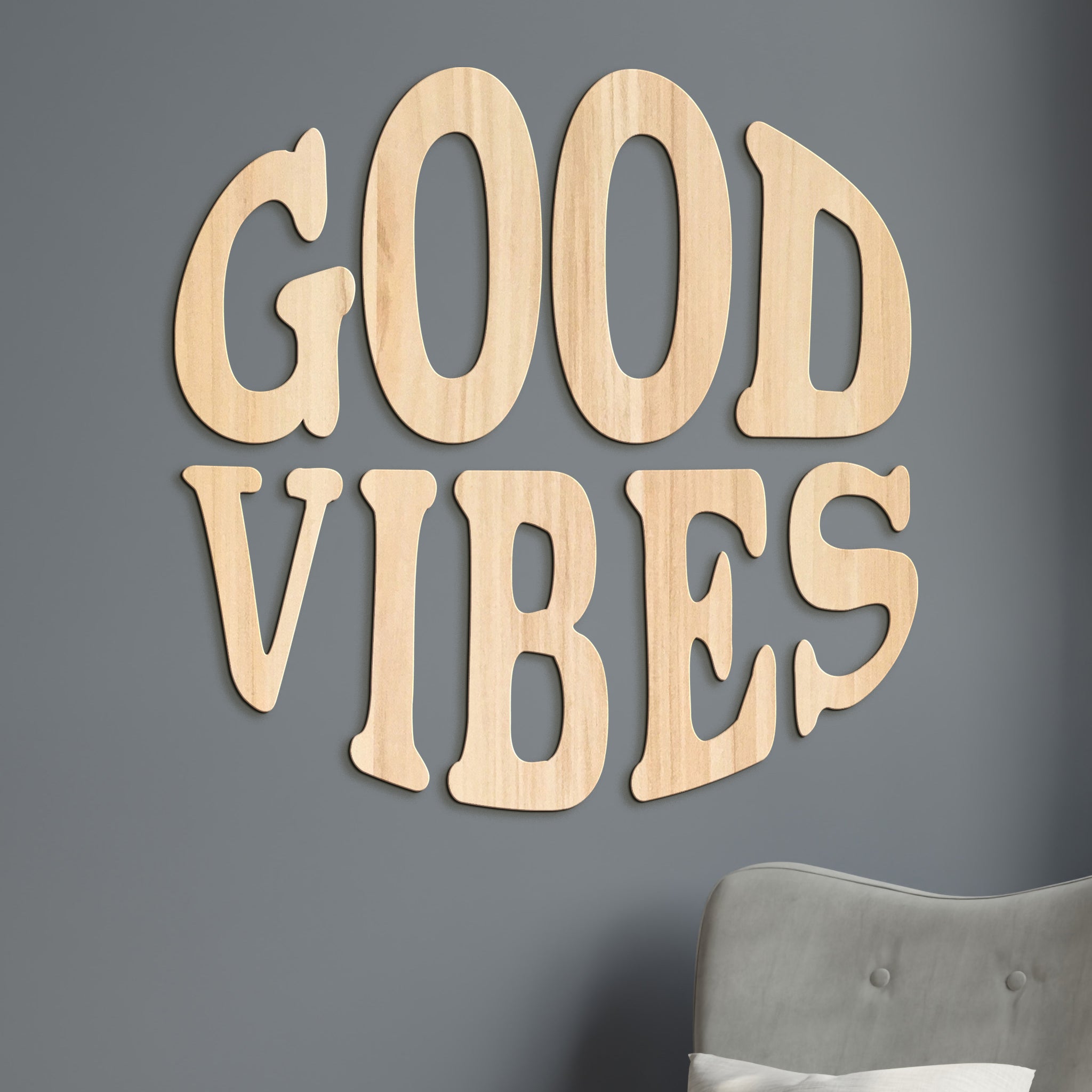 Drevený nápis GOOD VIBES