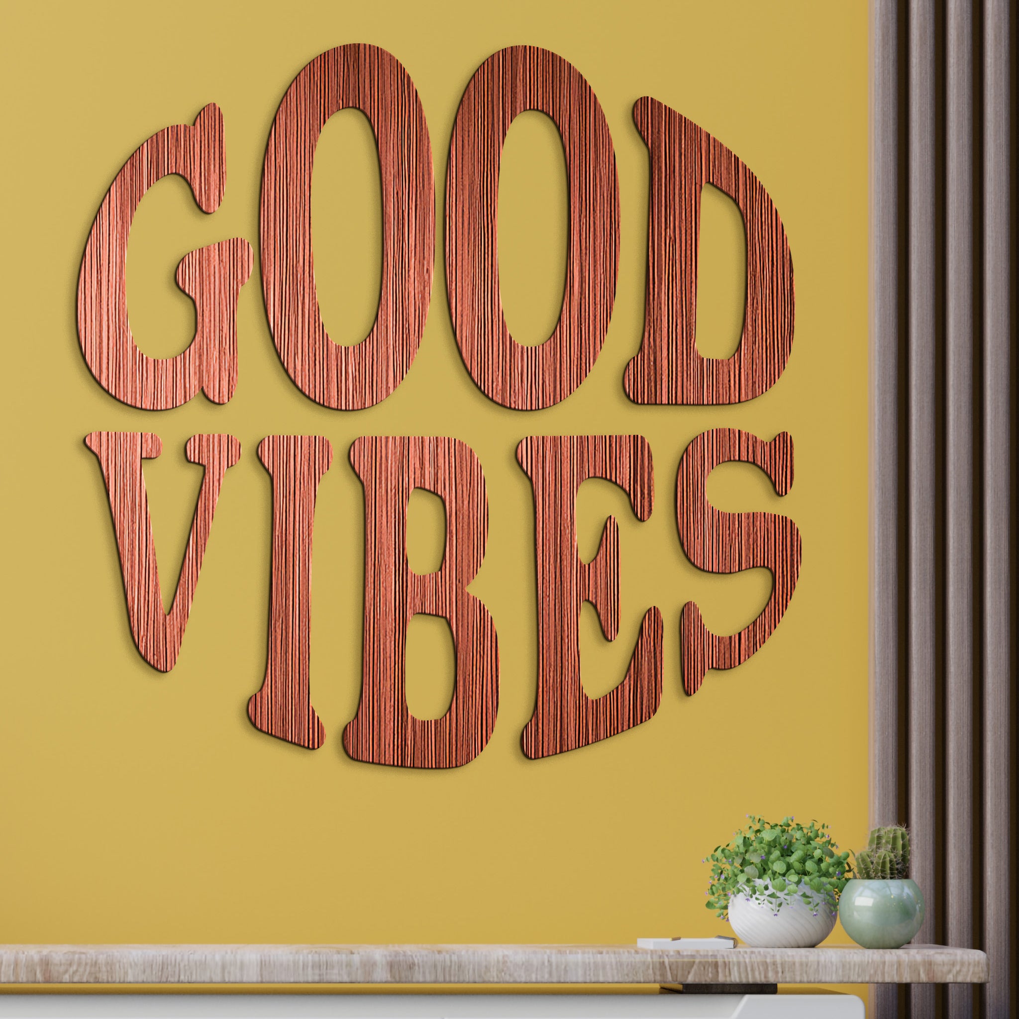 Drevený nápis GOOD VIBES