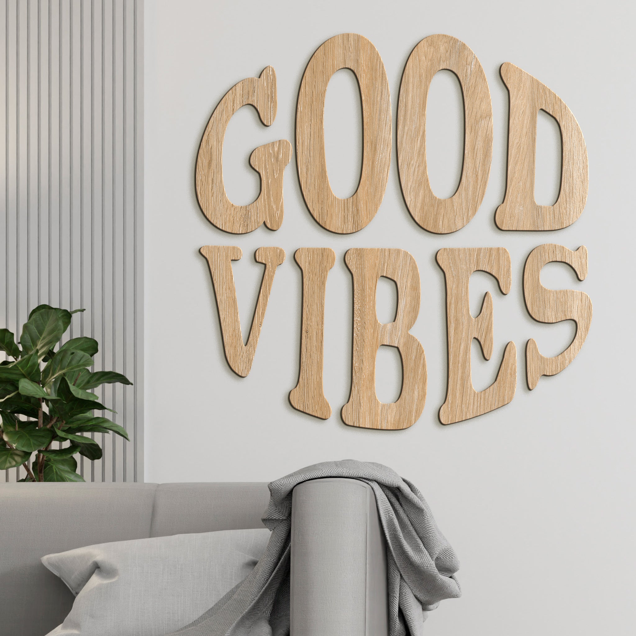 Drevený nápis GOOD VIBES