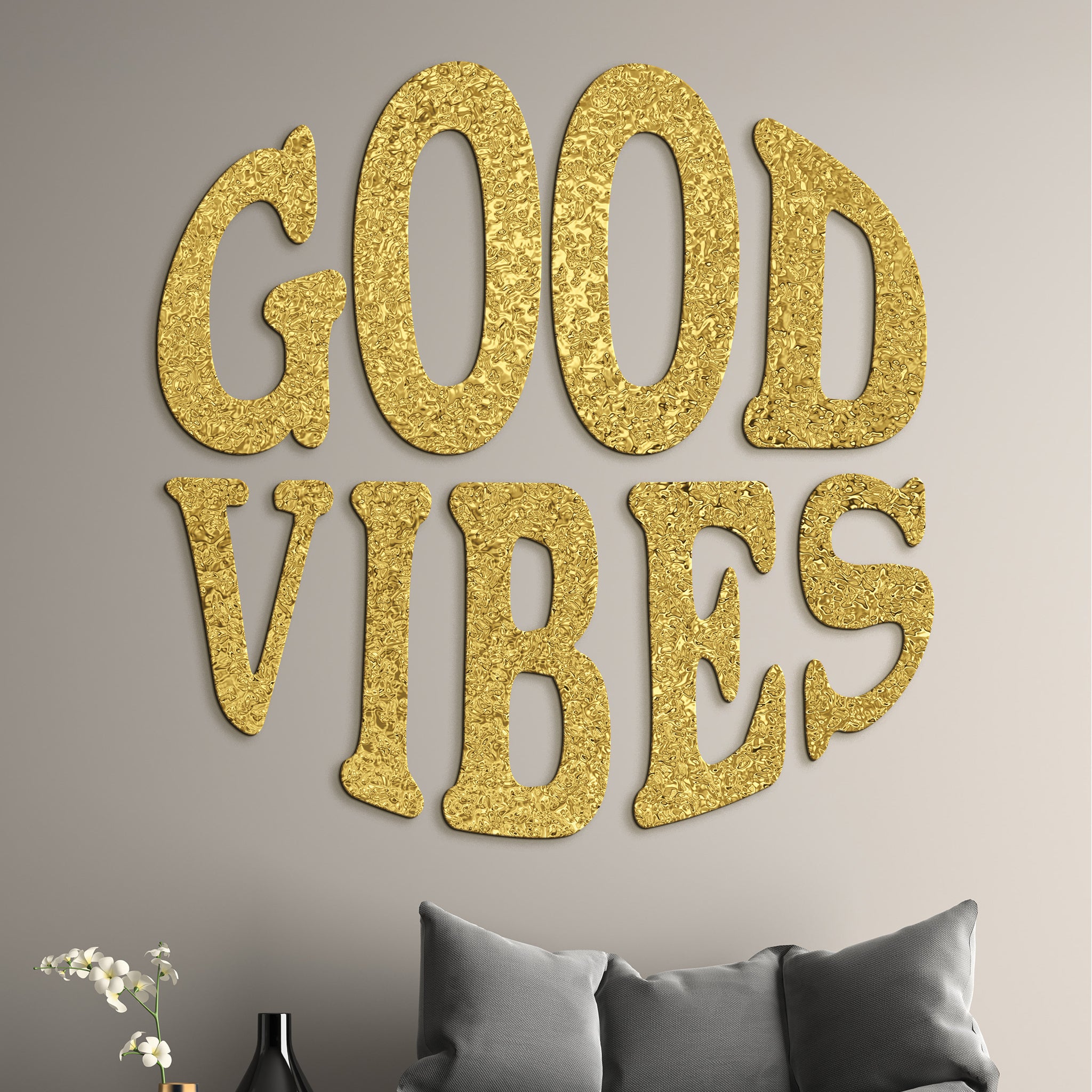 Drevený nápis GOOD VIBES
