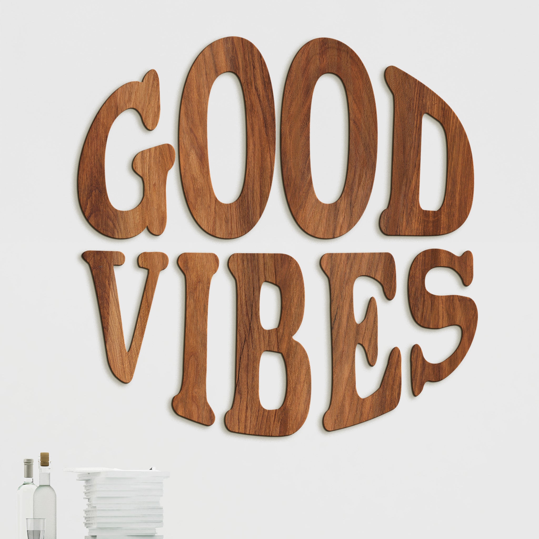 Drevený nápis GOOD VIBES