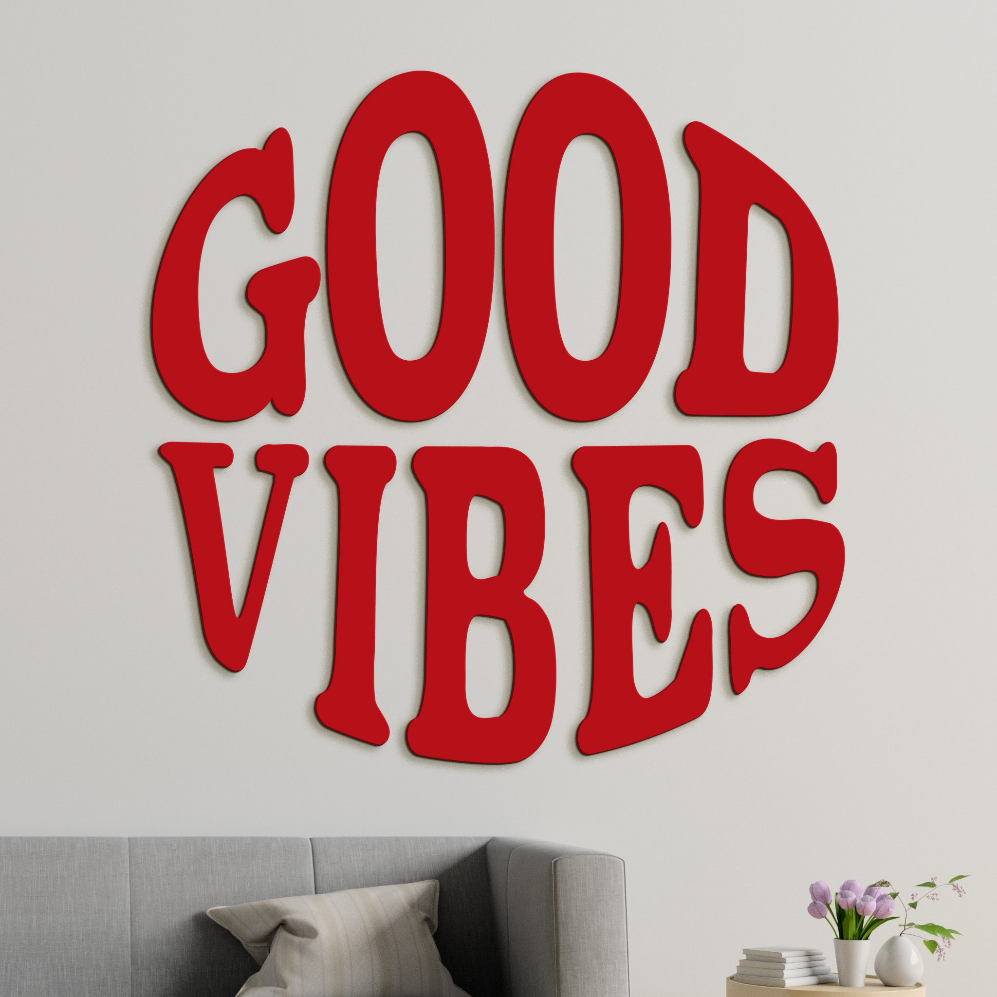 Drevený nápis GOOD VIBES