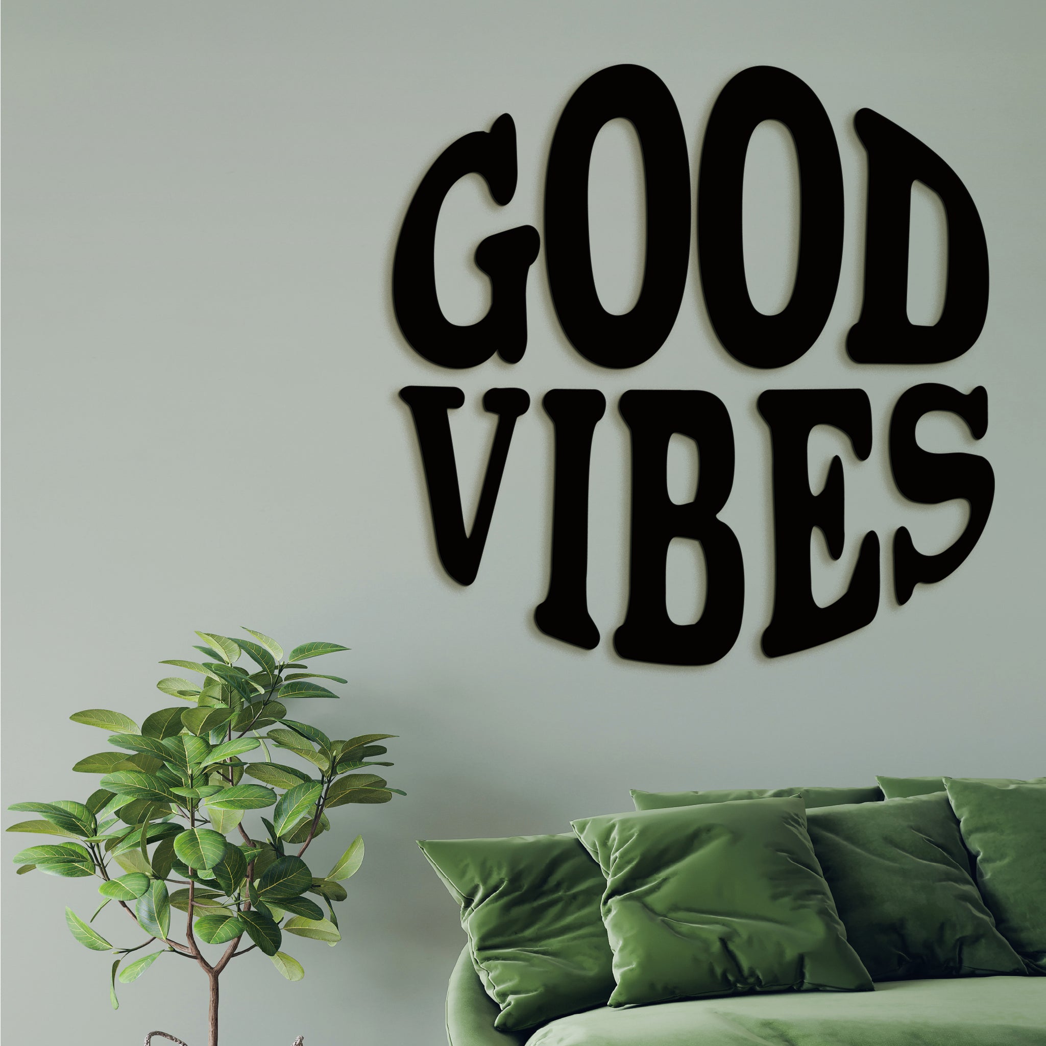 Drevený nápis GOOD VIBES