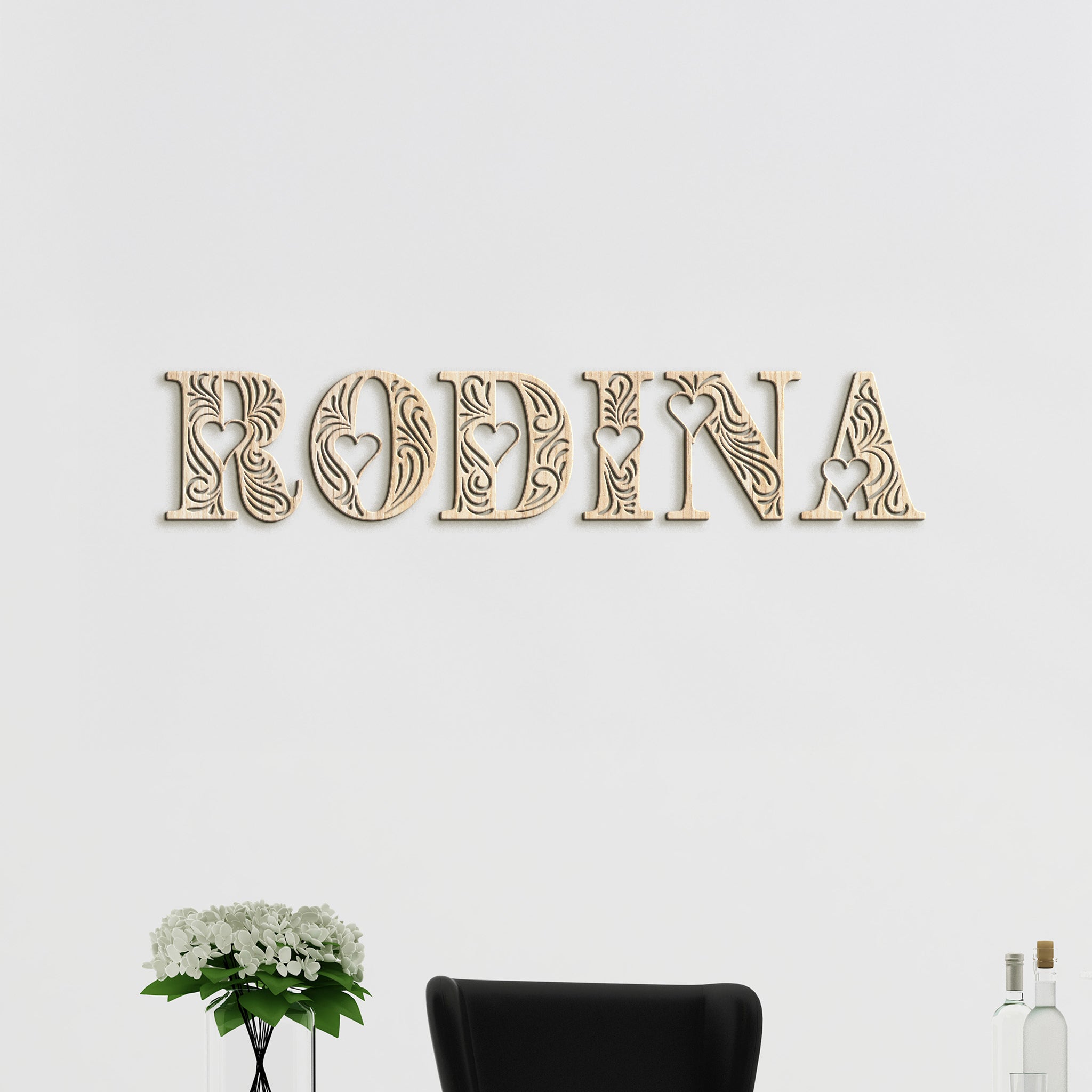 Drevený nápis RODINA
