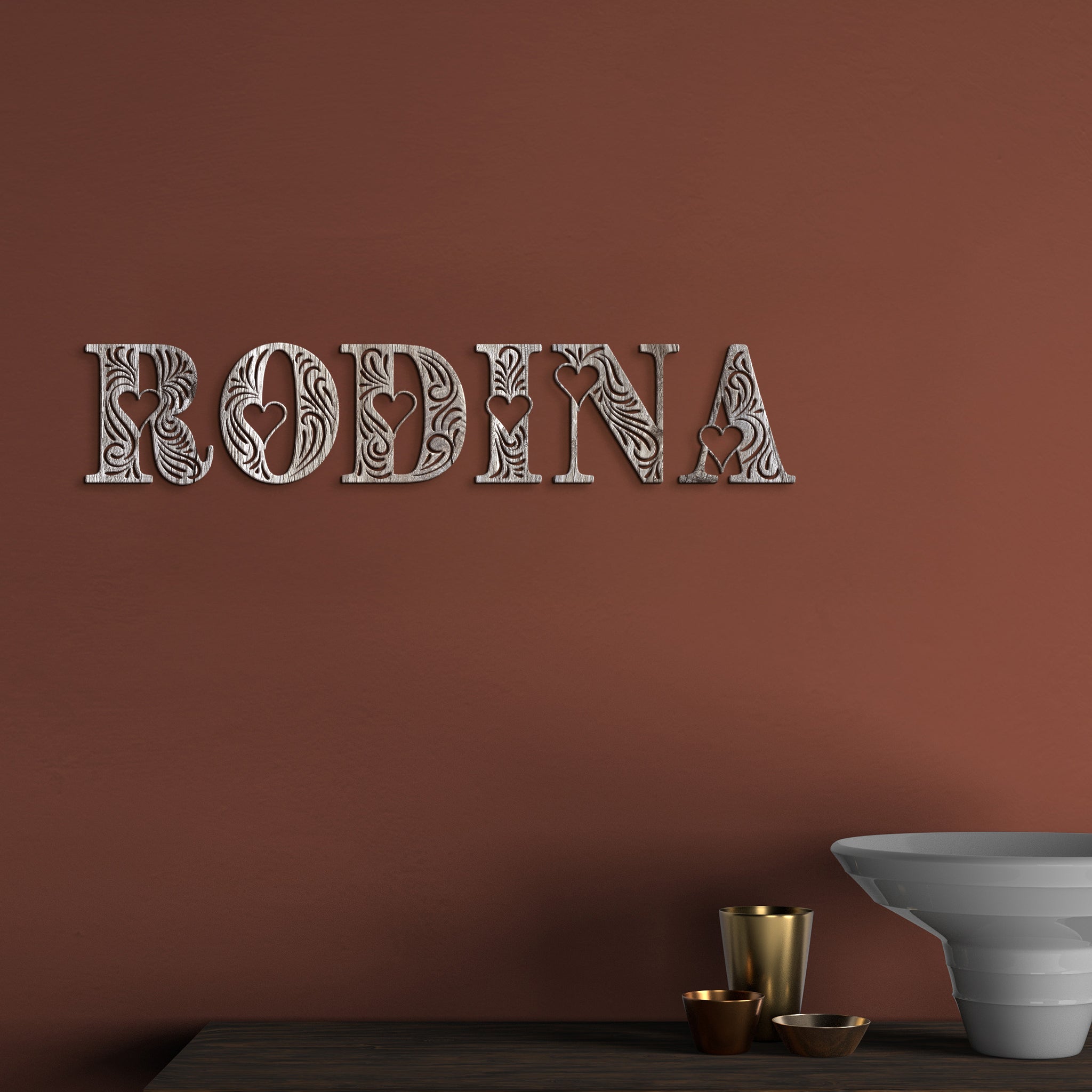 Drevený nápis RODINA