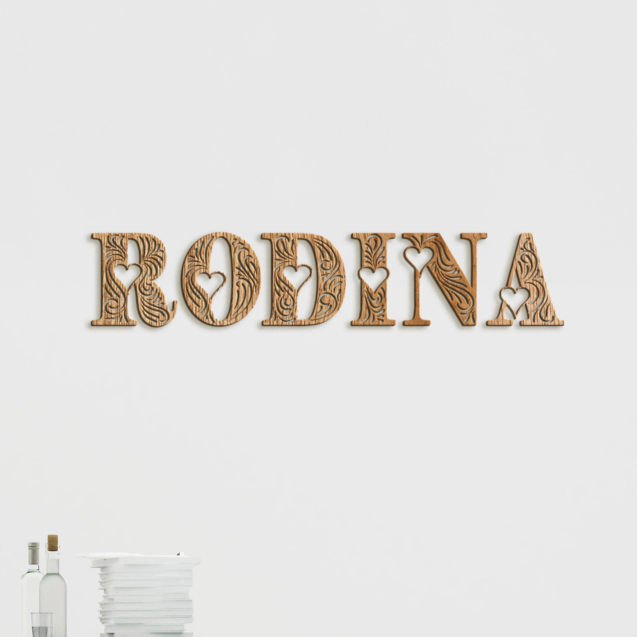 Drevený nápis RODINA