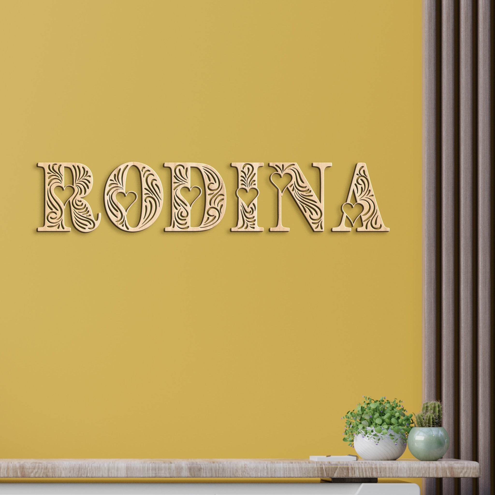 Drevený nápis RODINA