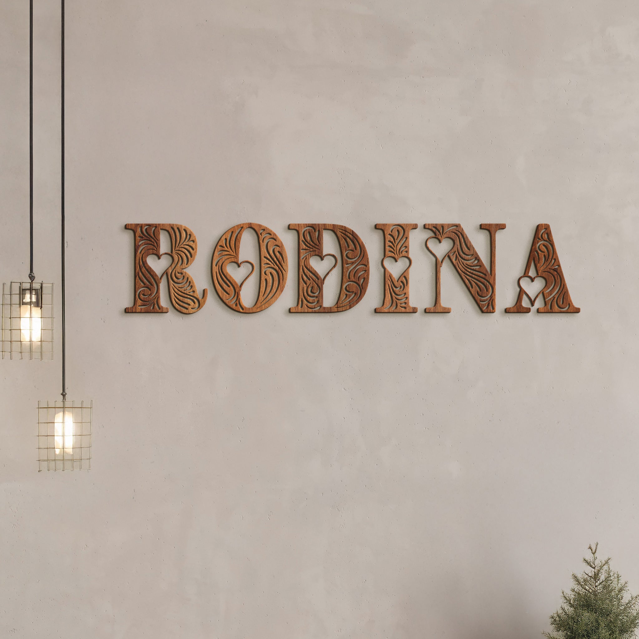 Drevený nápis RODINA