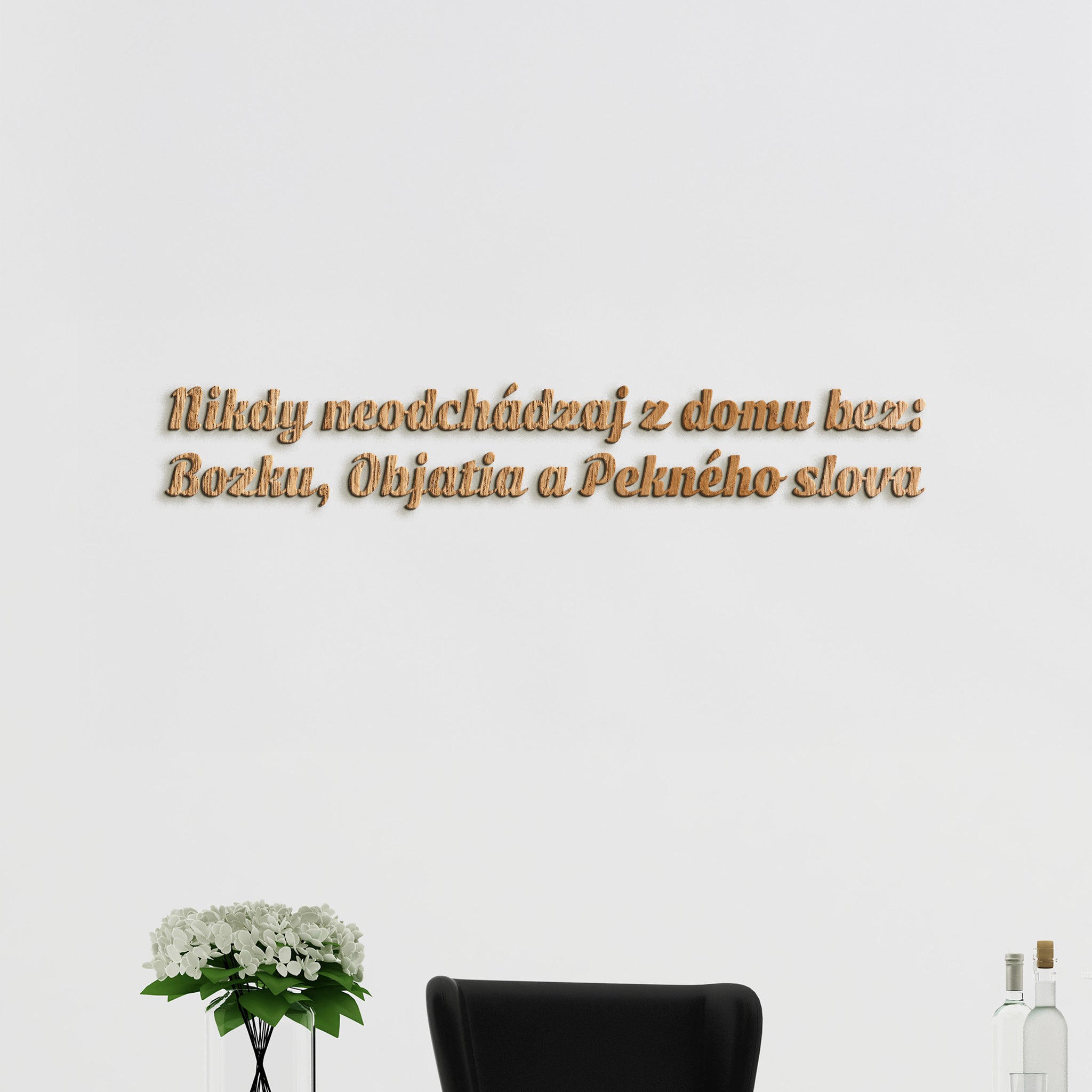 Drevený nápis pravidlá rodiny