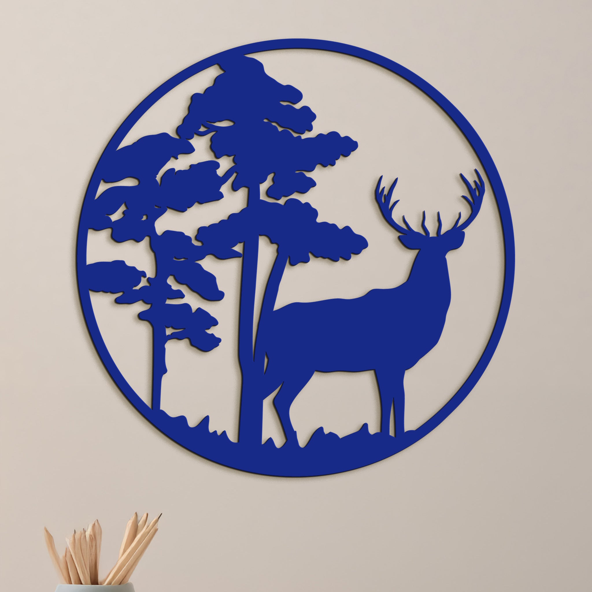 Drevený obraz Jelenia silueta