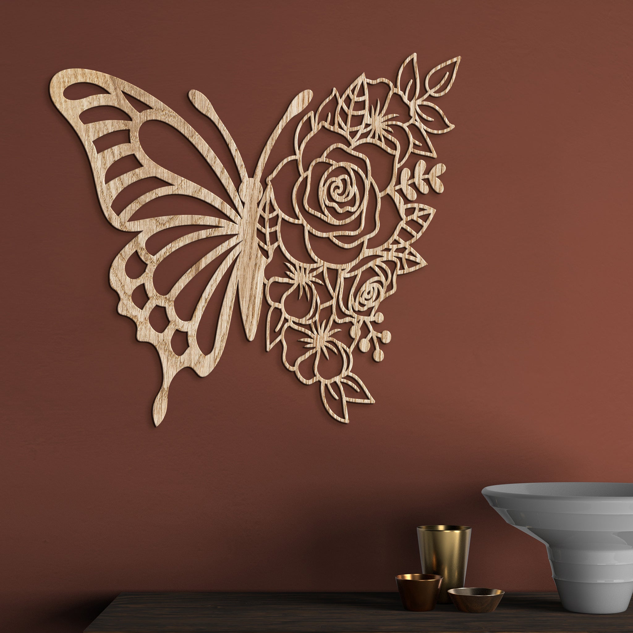 Dreveny obraz Motyl