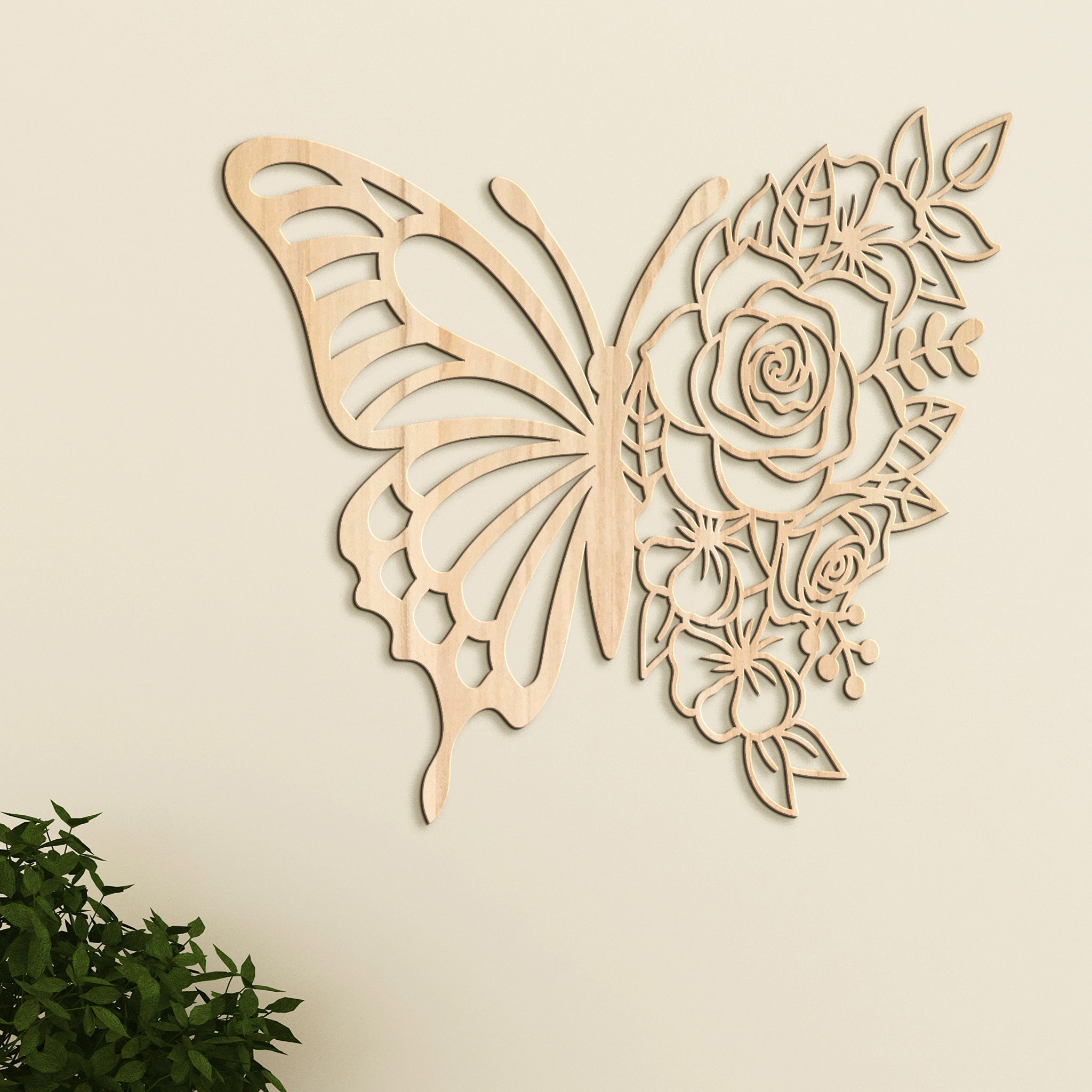 Dreveny obraz Motyl
