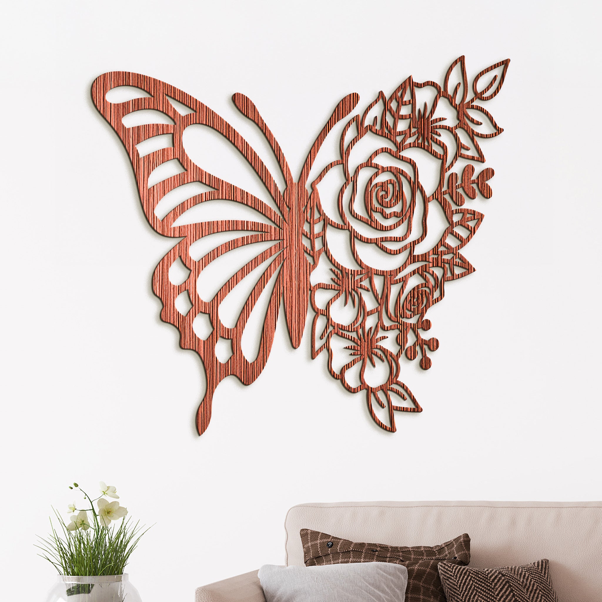 Dreveny obraz Motyl