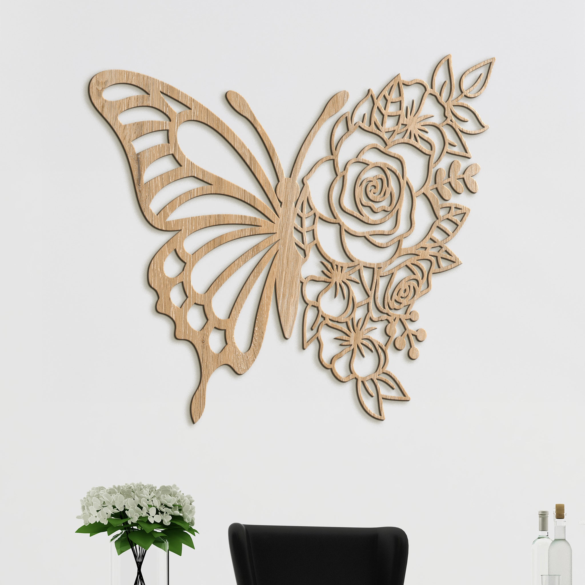 Dreveny obraz Motyl