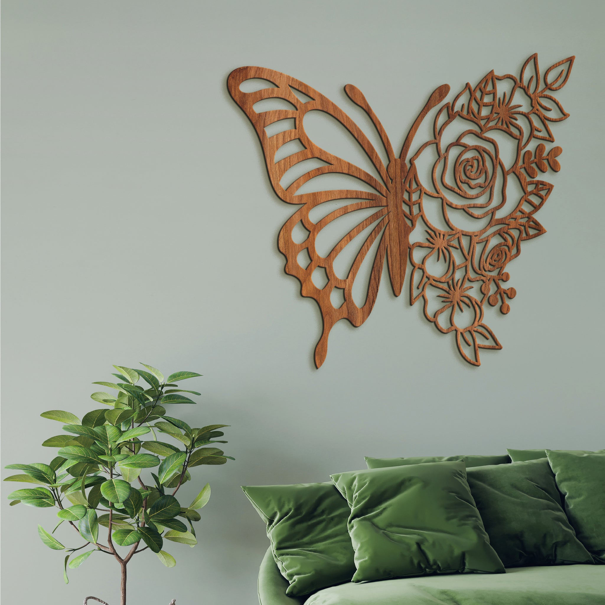 Dreveny obraz Motyl